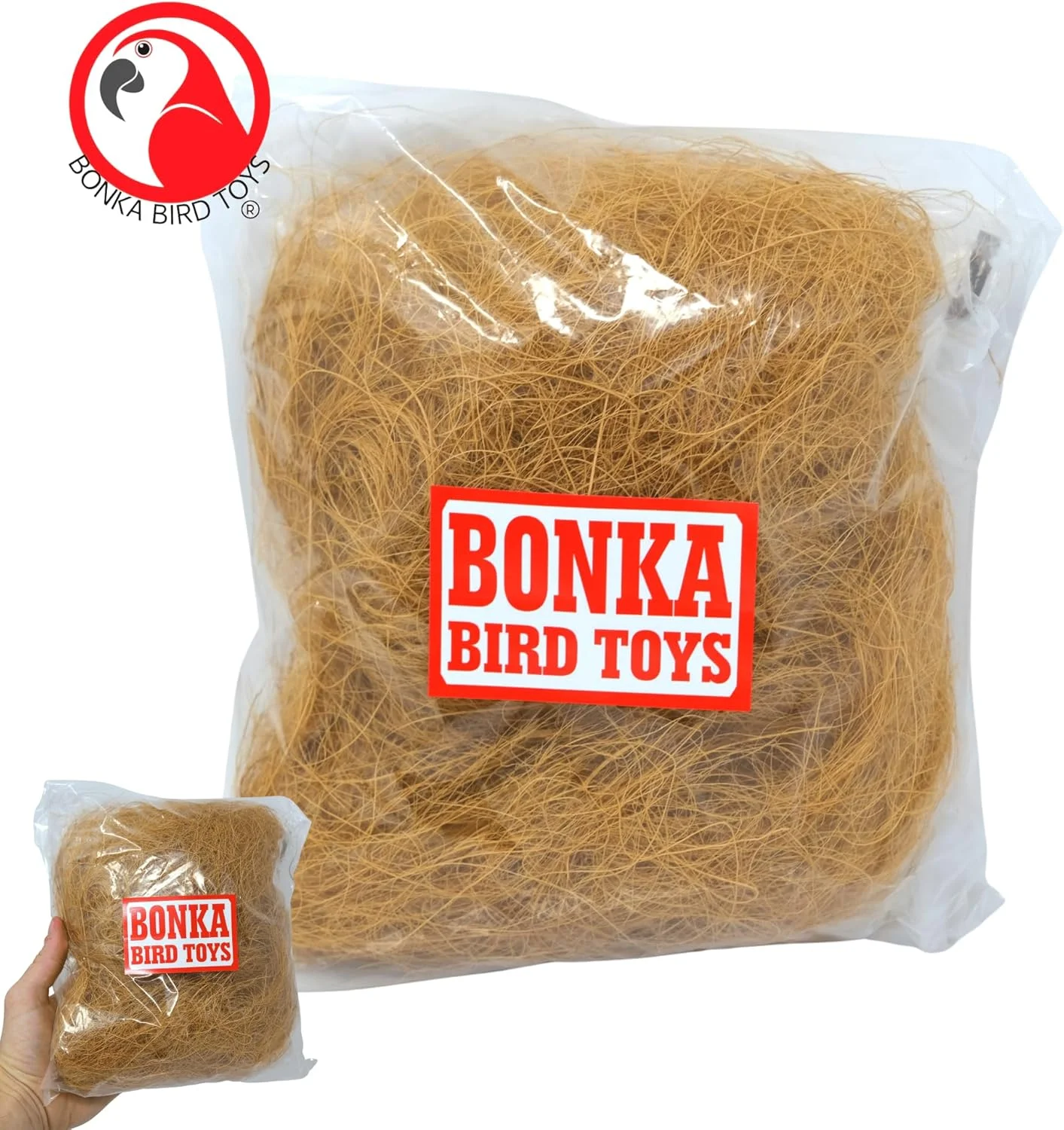 بستر فیبر نارگیل Bonka Bird Toys 3144 برای لانه پرندگان، فیبر طبیعی استریل شده برای حیوانات خانگی