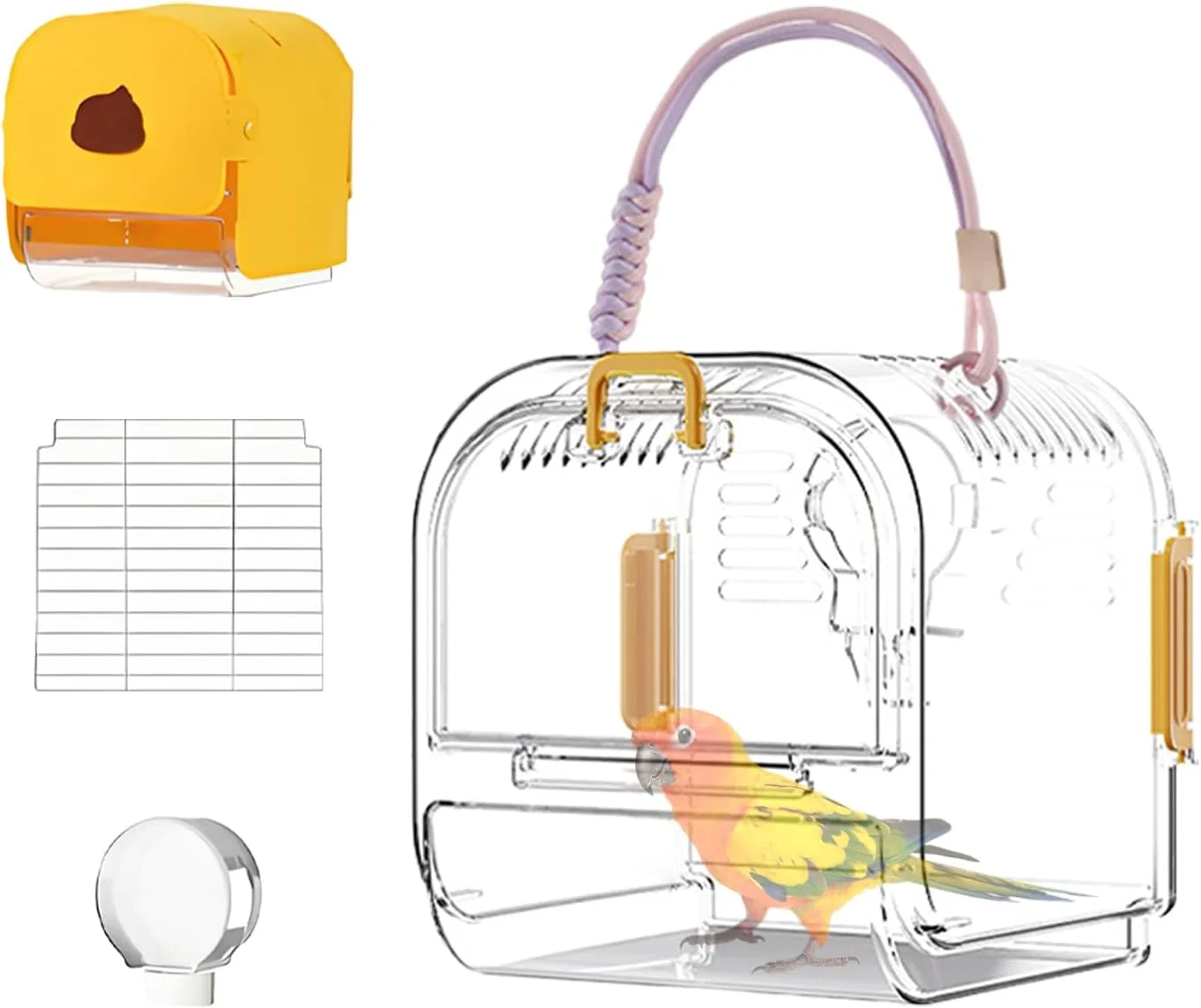 حمل کننده مسافرتی پرنده - حمل کننده مسافرتی طوطی با سینی کشویی | نصب آسان زیستگاه پرنده خانگی برای ماکائو، گنجشک، طوطی، کانور، عروس هلندی