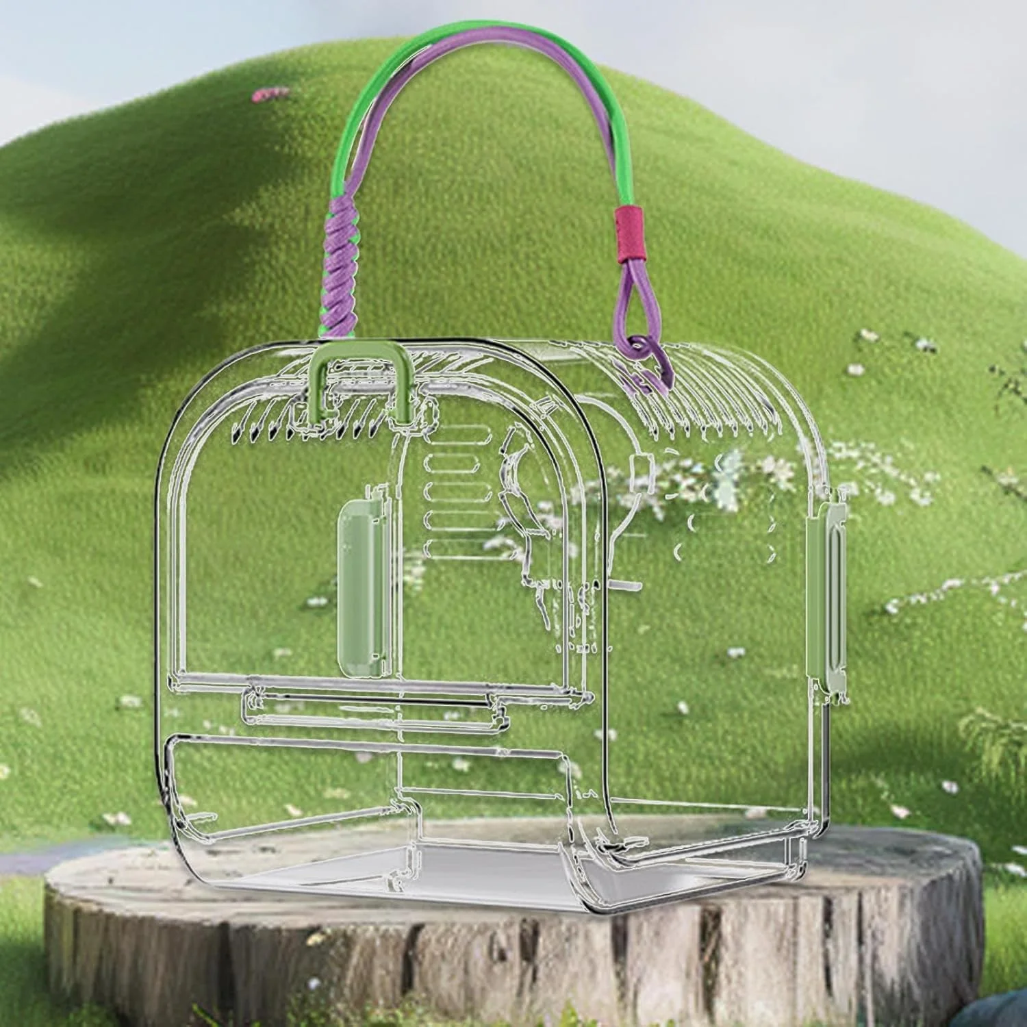 قفس حمل پرنده - قفس مسافرتی کوچک و قابل حمل طوطی | زیستگاه پرنده خانگی قابل حمل برای ماکائو، کانور، عروس هلندی، گنجشک و مرغ عشق