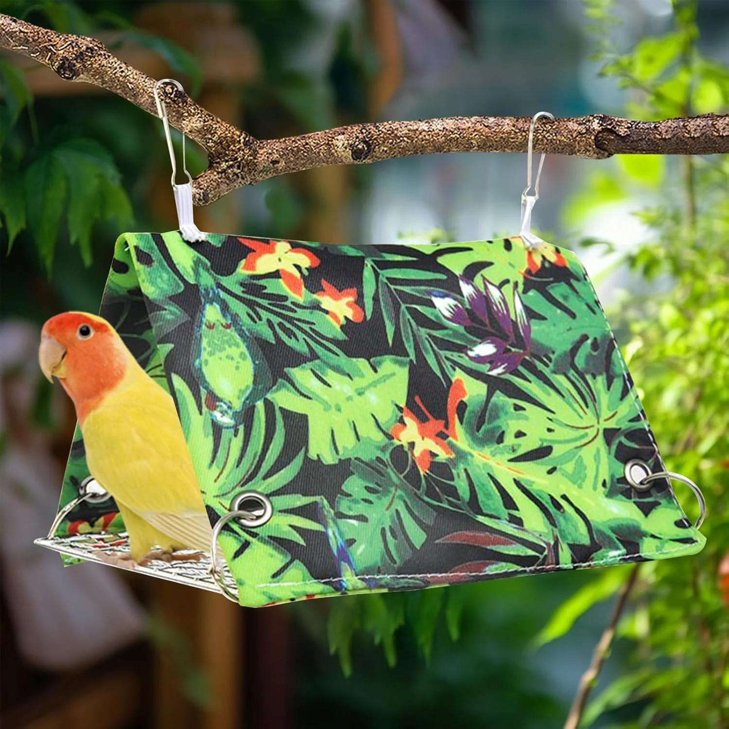 تخت آویز پرنده - لوازم جانبی قفس طوطی | لوازم جانبی قفس مرغ عشق، لانه خواب تابستانی برای طوطی خاکستری آفریقایی، ماکائو، مرغ عشق، فنچ، عروس هلندی