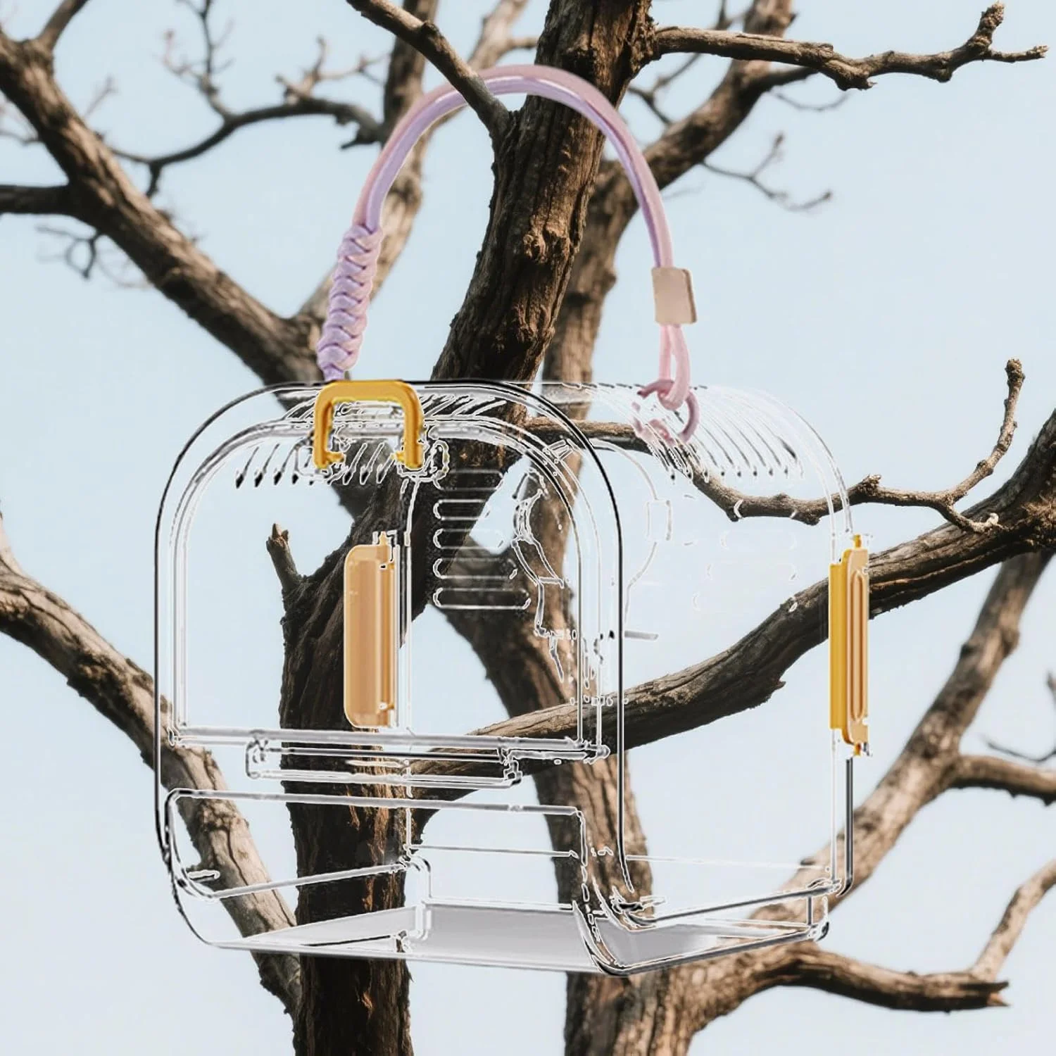 قفس حمل پرنده - قفس مسافرتی قابل حمل طوطی کوچک - لوازم بازی حیوانات خانگی، زیستگاه تاشو پرنده برای مرغ عشق، کانور، باجریگار، عروس هلندی، ماکائو