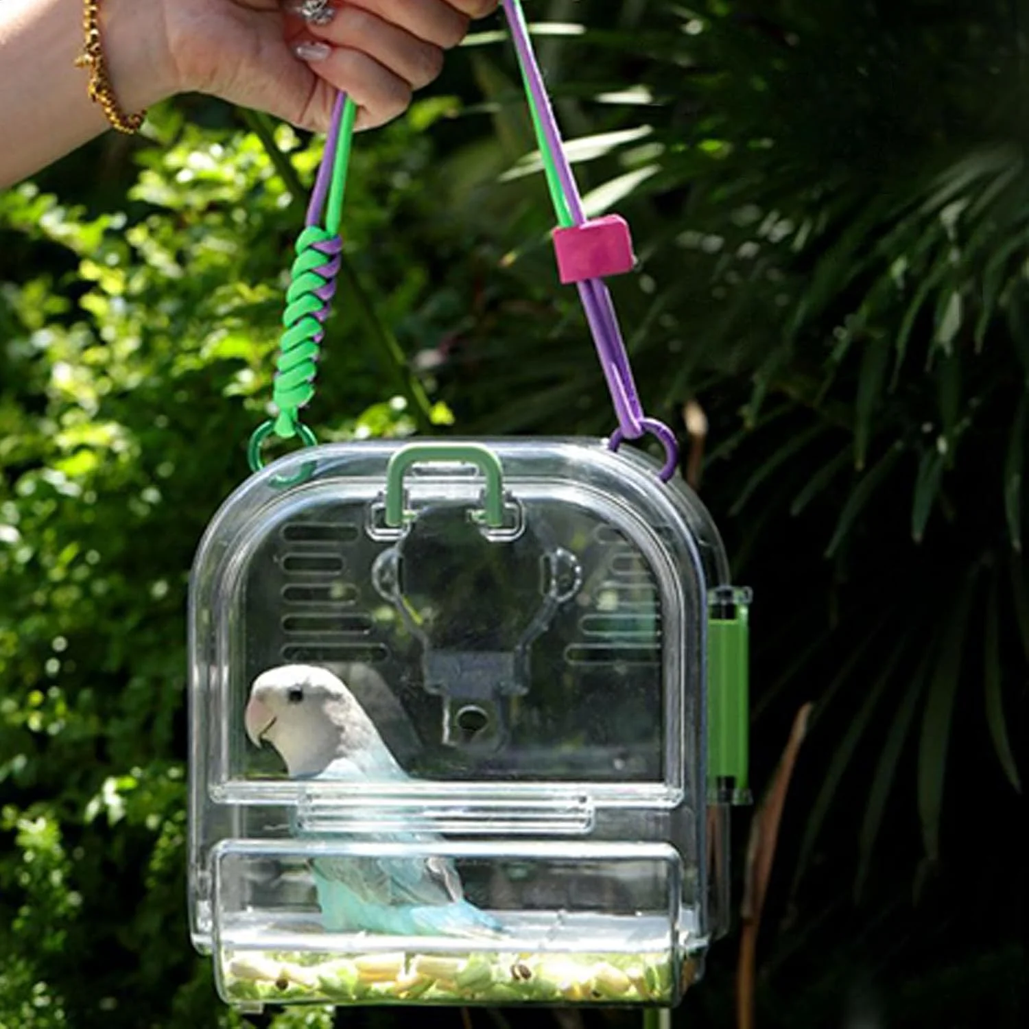 کیج حمل پرنده، قفس حمل طوطی با سینی کشویی - لوازم بازی حیوانات خانگی، زیستگاه تاشو پرنده برای طوطی برزیلی، مرغ عشق، عروس هلندی، ماکائو کیج حمل پرنده، قفس حمل طوطی با سینی کشویی - لوازم بازی حیوانات خانگی، زیستگاه تاشو پرنده برای طوطی برزیلی، مرغ عشق، عروس هلندی، ماکائو