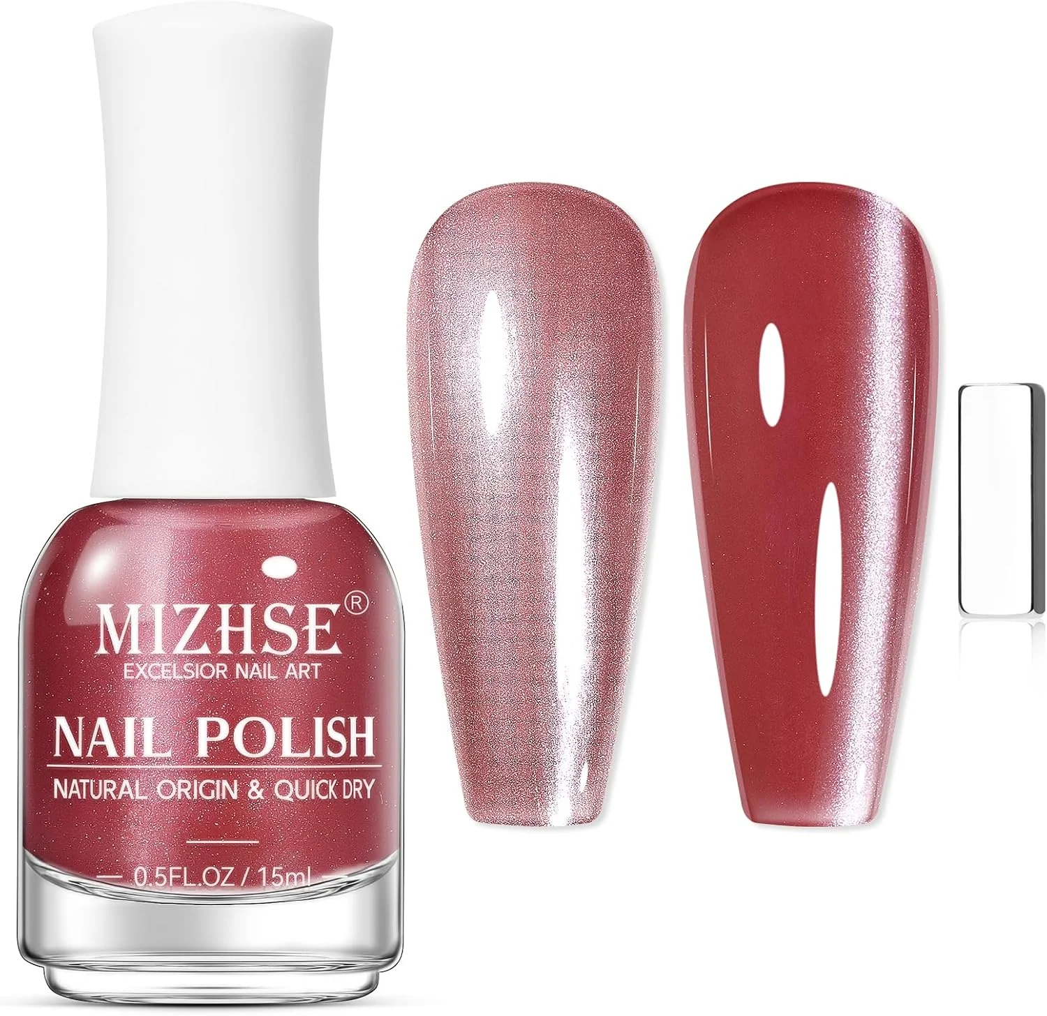 لاک ناخن چشم گربه ای MIZHSE - لاک ناخن چشم گربه ای اسموتی، اثر چشم گربه ای پهن و روشن، ماندگاری طولانی، لاک ناخن سریع خشک شونده، بدون نیاز به لامپ UV، مناسب برای مانیکور DIY، 15 میلی لیتر لاک ناخن چشم گربه ای MIZHSE - لاک ناخن چشم گربه ای اسموتی، اثر چشم گربه ای پهن و روشن، ماندگاری طولانی، لاک ناخن سریع خشک شونده، بدون نیاز به لامپ UV، مناسب برای مانیکور DIY، 15 میلی لیتر