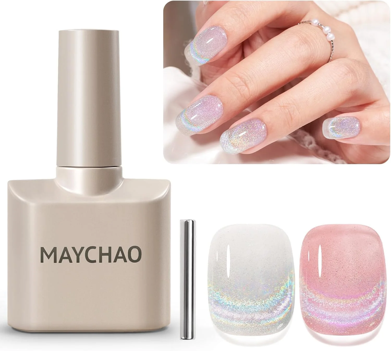 لاک ژل ناخن 15 میلی لیتری مایچائو، 1 عدد لاک ژل چشم گربه ای رنگین کمانی، لاک ژل خیساندنی UV LED، هنر ناخن، مانیکور مبتدی سالنی DIY در خانه، 0.5 OZ لاک ژل ناخن 15 میلی لیتری مایچائو، 1 عدد لاک ژل چشم گربه ای رنگین کمانی، لاک ژل خیساندنی UV LED، هنر ناخن، مانیکور مبتدی سالنی DIY در خانه، 0.5 OZ