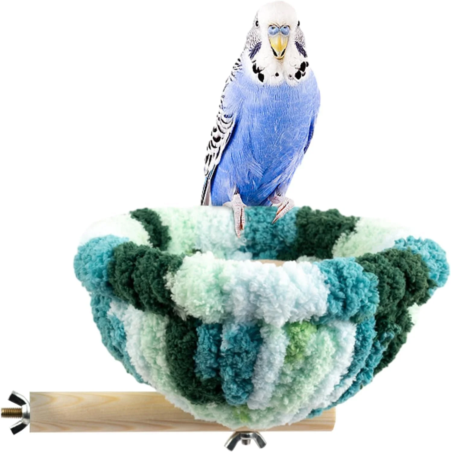 آشیانه پرنده آزونه، تخت آویز گرم زمستانی، کلبه پرنده کرکی و نرم، اسباب بازی نشیمنگاه طوطی برای مرغ عشق، عروس هلندی، کوتوله برزیلی، همستر، کاکادو، کانور و لوازم جانبی قفس (آبی)