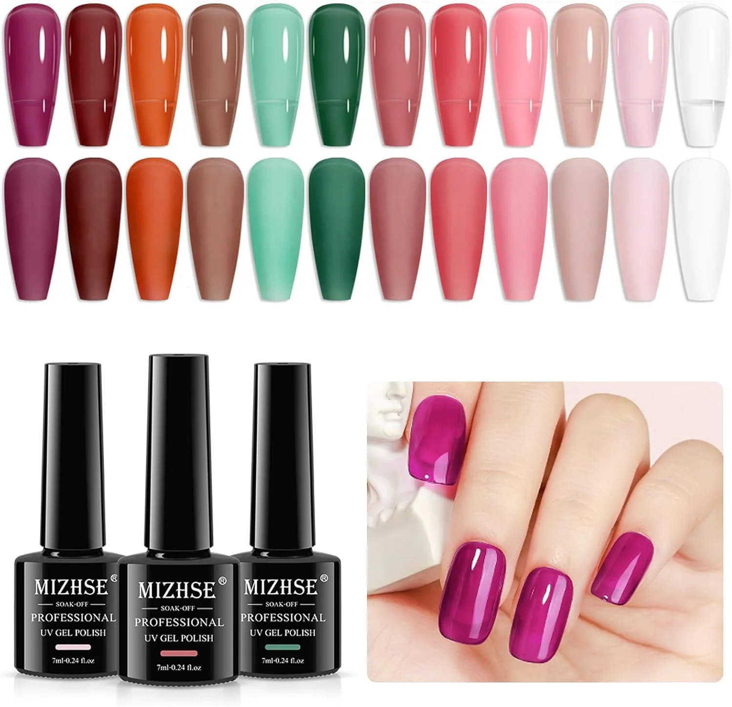 ست لاک ژل ژله ای میزشه 12 عددی، لاک ژل تابستانی شفاف 7 میلی لیتری، ست مانیکور شیک، لاک UV LED Soak Off برای استفاده در خانه و سالن ست لاک ژل ژله ای میزشه 12 عددی، لاک ژل تابستانی شفاف 7 میلی لیتری، ست مانیکور شیک، لاک UV LED Soak Off برای استفاده در خانه و سالن