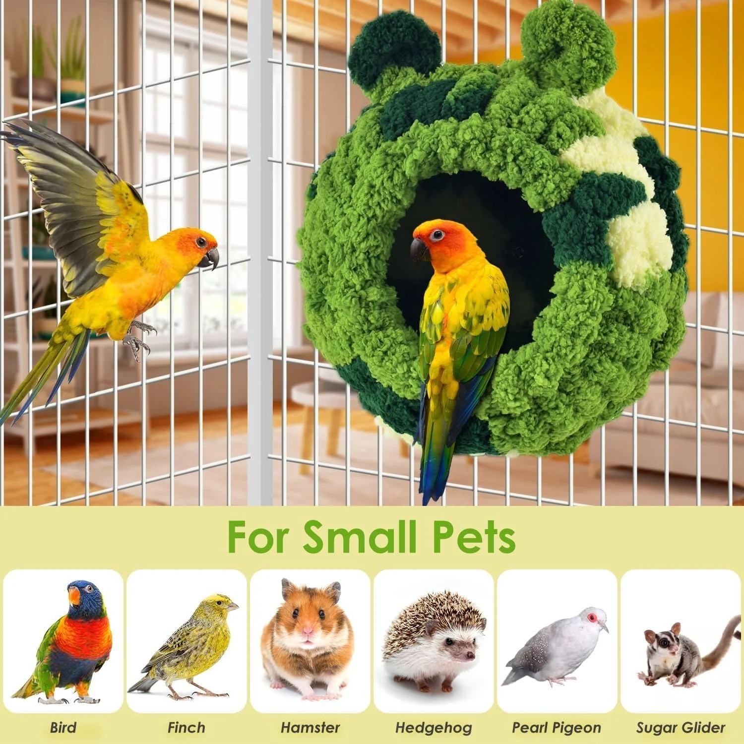 لانه پرنده آزونی، خانه پرورش طوطی، لانه دنج کانور برای مرغ عشق، طوطی، عروس هلندی، کانور، مرغ عشق، قناری، فنچ، همستر، حیوانات خانگی کوچک