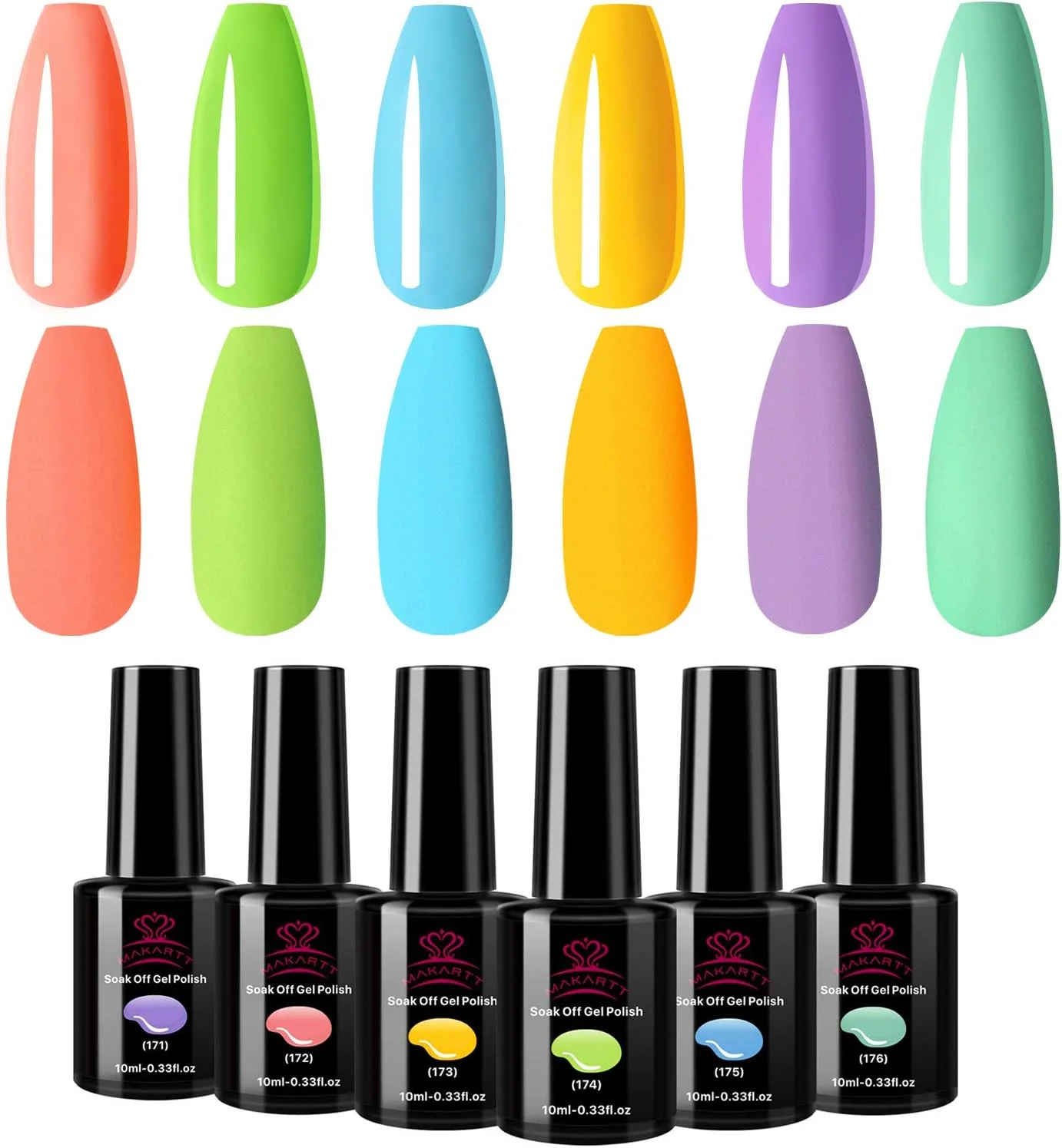 ست لاک ژل بهاره و تابستانی Makartt، کیت لاک ژل پاستلی 6 عددی، لاک ژل آبی زرد 10 میلی لیتری، لاک ژل رنگین کمانی قرمز سبز بنفش، لاک ژل رنگ های ماکارون برای طراحی ناخن P-17 ست لاک ژل بهاره و تابستانی Makartt، کیت لاک ژل پاستلی 6 عددی، لاک ژل آبی زرد 10 میلی لیتری، لاک ژل رنگین کمانی قرمز سبز بنفش، لاک ژل رنگ های ماکارون برای طراحی ناخن P-17