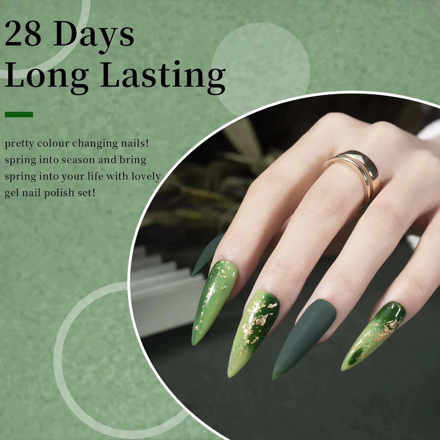 لاک ژل ناخن مایچائو 15 میلی لیتری سبز رنگ، 1 عدد، لاک ژل سبز جنگلی، خیساندن با UV LED، لاک ژل ناخن، هنر ناخن، مانیکور مبتدی، سالن DIY در خانه، 0.5 OZ