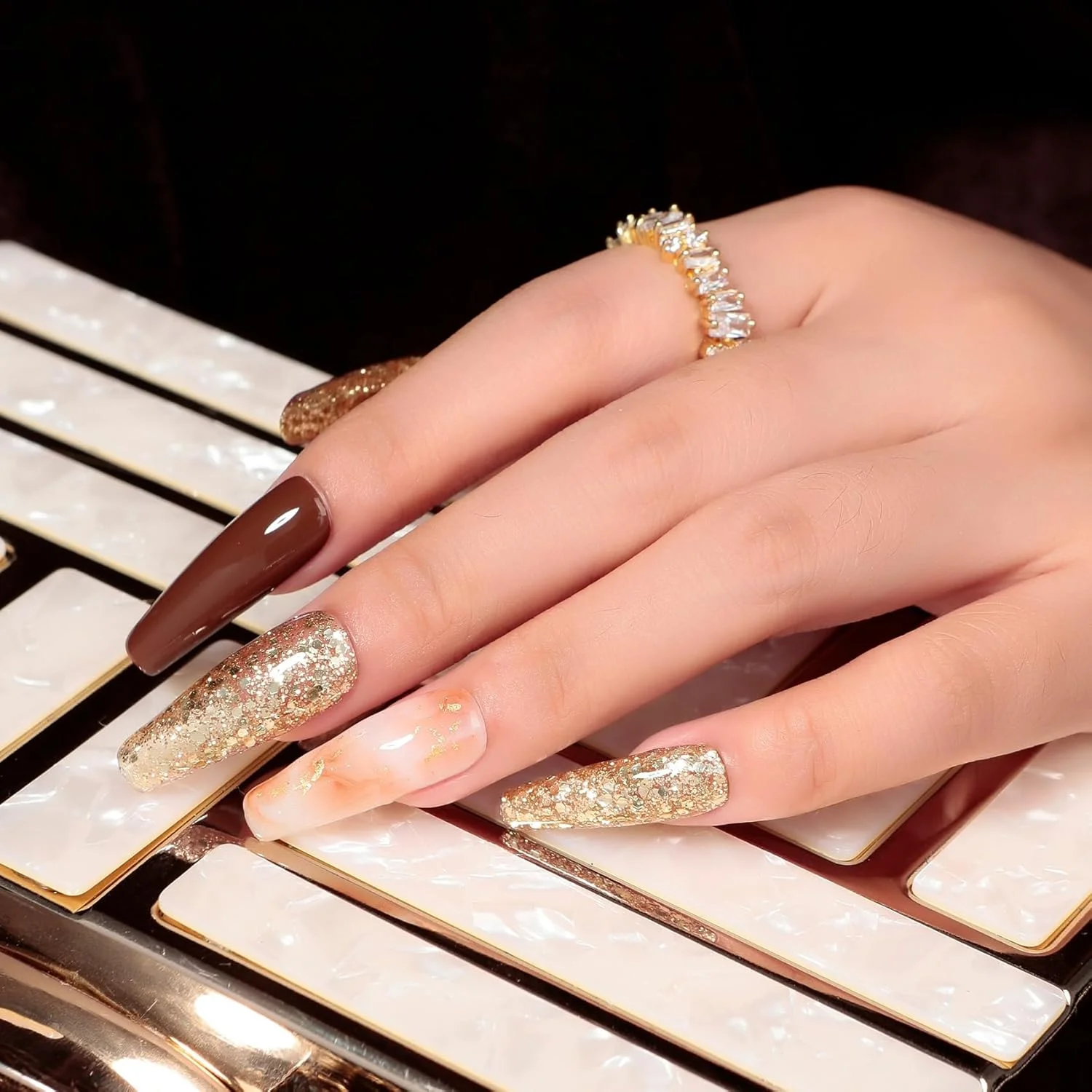 لاک ژل ناخن مایچائو، 1 عدد، لاک ناخن اکلیلی 15 میلی لیتر، لاک ژل ناخن UV LED، مناسب برای شروع طراحی ناخن، مانیکور سالنی، مناسب برای استفاده در خانه، 15 میلی لیتر (اکلیل طلایی)