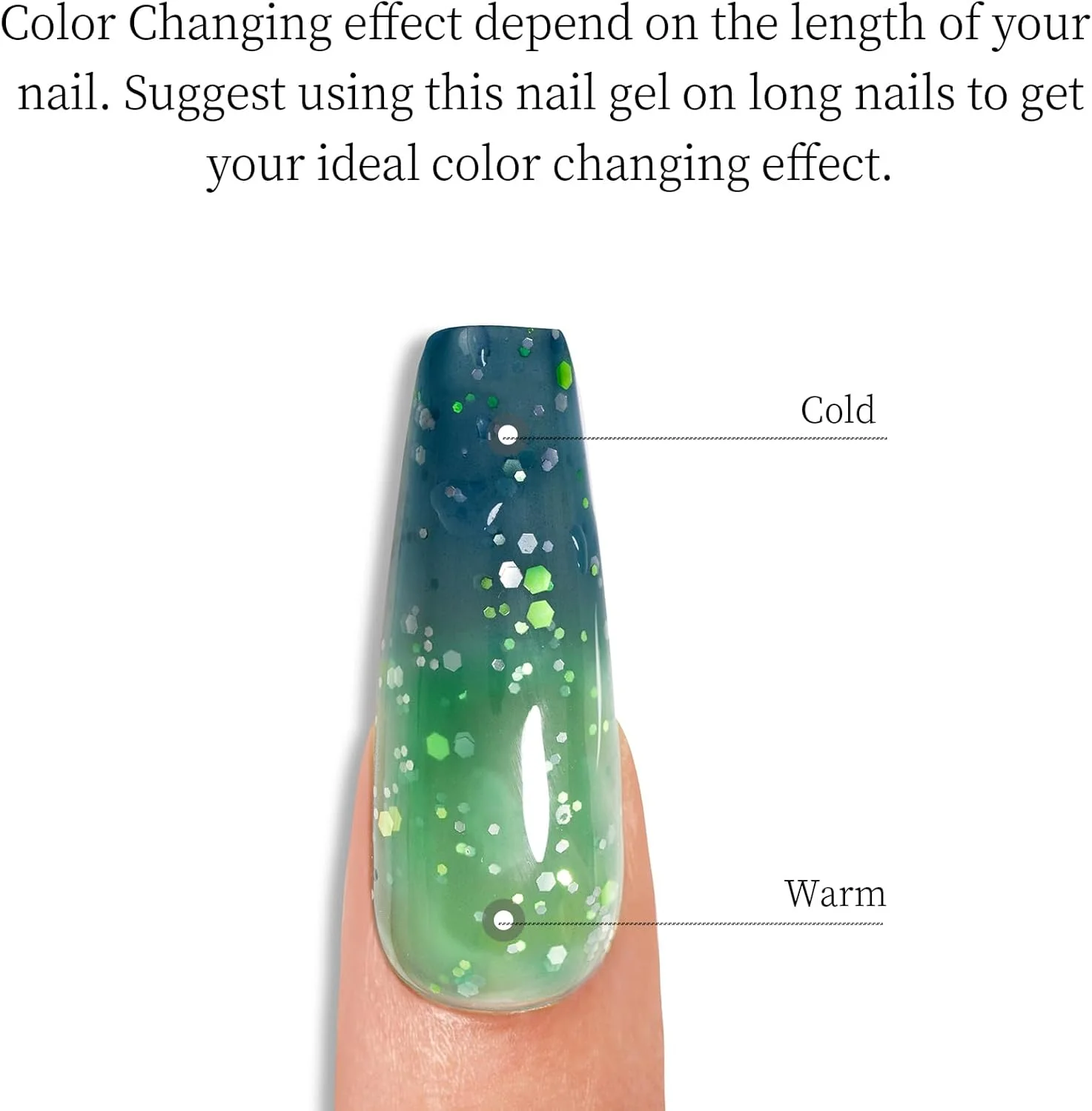 لاک ژل ناخن حرارتی تغییر رنگ دهنده مایچائو - آبی-سبز، مناسب طراحی ناخن در خانه و سالن
