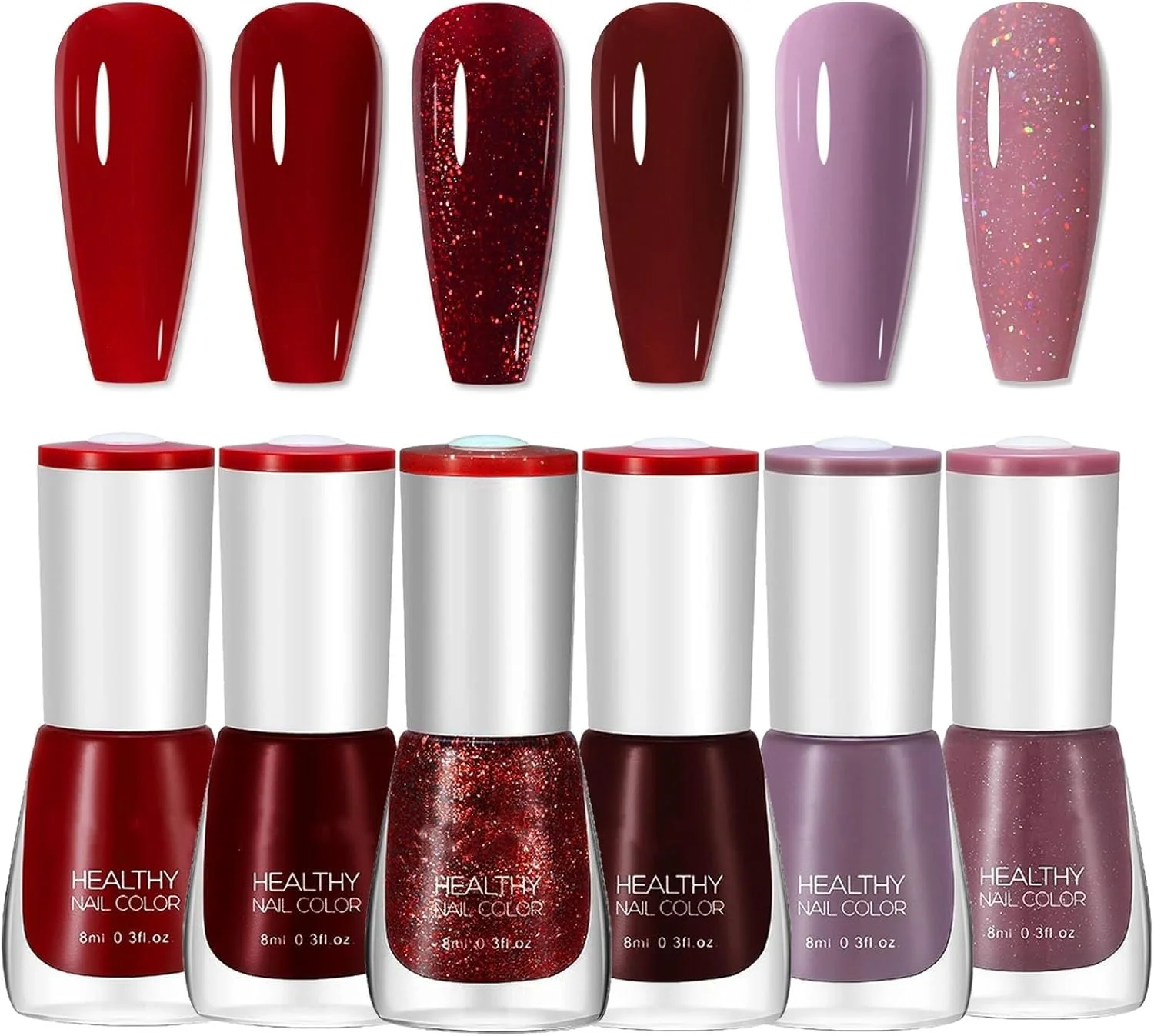 مجموعه لاک ناخن 6 رنگ LBOYLOVE®، 6 عدد لاک ناخن خشک شونده سریع و ماندگار، لاک ناخن هولوگرافیک غیر سمی بر پایه آب برای طراحی ناخن DIY در خانه، 8 میلی لیتر در 6 عدد مجموعه لاک ناخن 6 رنگ LBOYLOVE®، 6 عدد لاک ناخن خشک شونده سریع و ماندگار، لاک ناخن هولوگرافیک غیر سمی بر پایه آب برای طراحی ناخن DIY در خانه، 8 میلی لیتر در 6 عدد