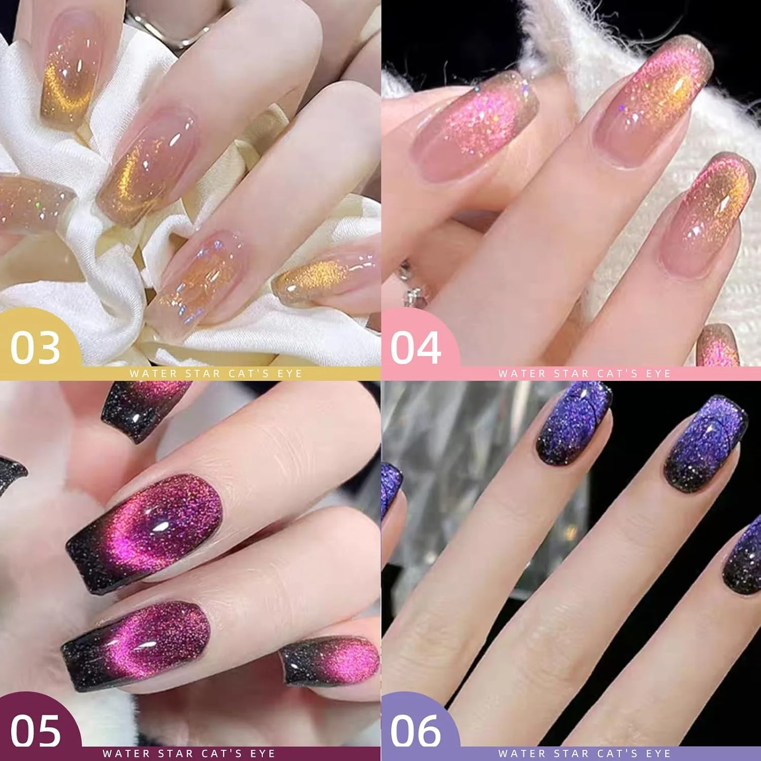 مجموعه لاک ناخن چشم گربه ای ۱۲ رنگ LBOYLOVE®، لاک ناخن چشم گربه ای رنگارنگ با آهنربای دو طرفه برای زنان و دختران، کیت هدیه لاک ناخن مغناطیسی چشم گربه ای اکلیلی 5D برای خانه یا سالن (مجموعه A)