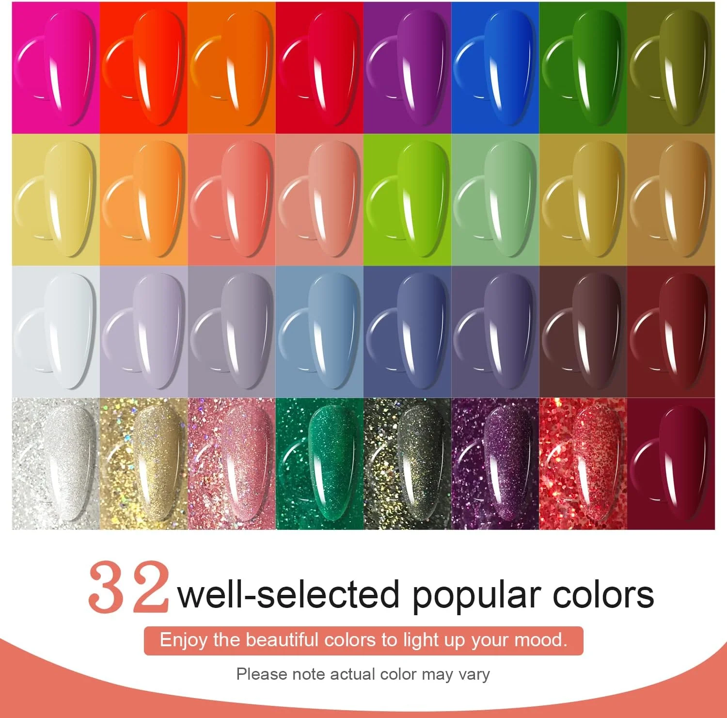 کیت لاک ژل جادسون با دستگاه یو وی، 32 رنگ لاک ژل به همراه دستگاه LED ناخن 150 وات، ست کامل مانیکور ناخن، ابزار حرفه ای سالن