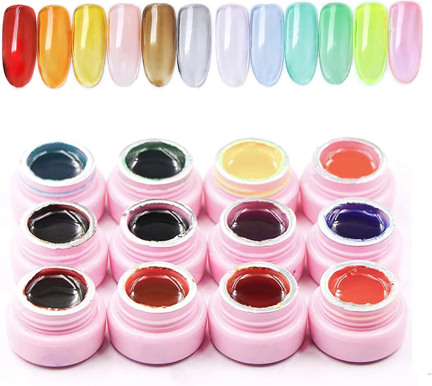 ست لاک ژل ژله ای 12 عددی، لاک ژل شیشه ای، لاک ژل ناخن کریستالی شفاف ست لاک ژل ژله ای 12 عددی، لاک ژل شیشه ای، لاک ژل ناخن کریستالی شفاف