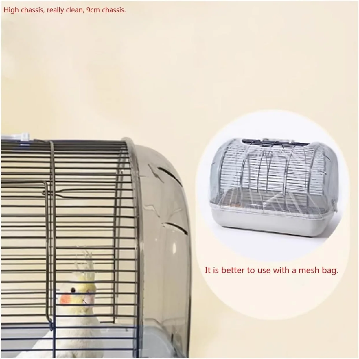 قفس پرنده قفس مخصوص طوطی حیوان خانگی اکریلیک (آبی روشن)