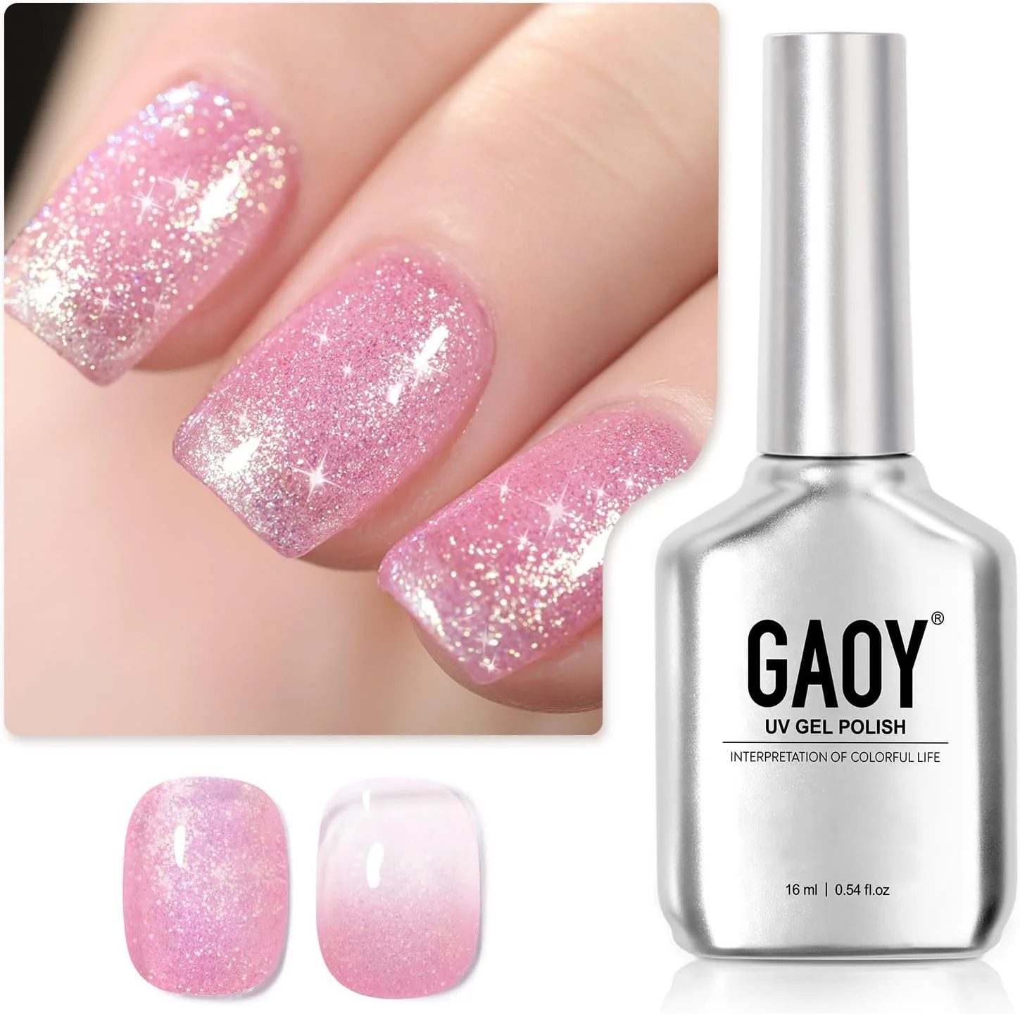 لاک ژل اکلیلی GAOY، 16 میلی لیتر، لاک ژل براق ژله ای شفاف، مناسب برای طراحی ناخن در خانه، شماره 1614 صورتی ژله ای لاک ژل اکلیلی GAOY، 16 میلی لیتر، لاک ژل براق ژله ای شفاف، مناسب برای طراحی ناخن در خانه، شماره 1614 صورتی ژله ای