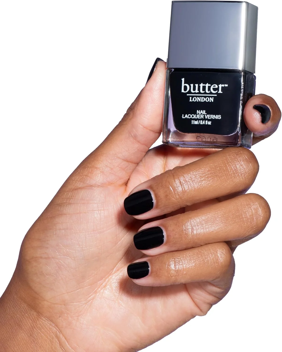 لاک ناخن براق باتر لندن Patent Shine 10X، با پوششی ژل مانند، فرمول مقاوم در برابر لب پر شدن، فرمول 10-Free، بدون تست حیوانی، فناوری پلیمر، Union Jack Black