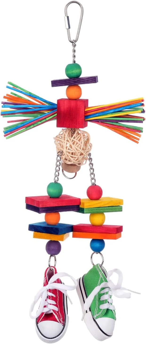 اسباب بازی پرنده مترسک Super Bird Creations SB1222 - مناسب برای جویدن، جستجو و غریزه آراستن - طوطی های گردن حلقه ای، کانورهای متوسط، کویکرها - تشویق کنجکاوی در پرندگان - ایده آل برای اندازه متوسط پرندگان