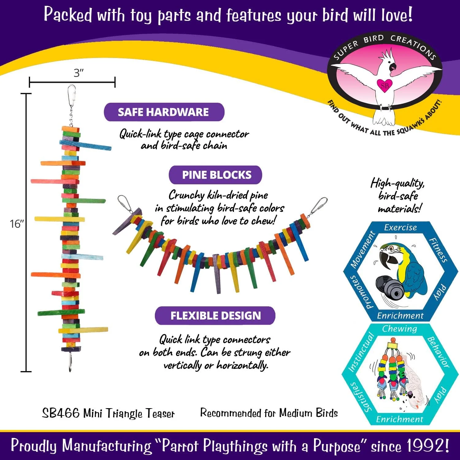 اسباب بازی پرنده مثلثی کوچک سوپر برد کریشنز، 48 در 12.7 سانتی متر، متوسط