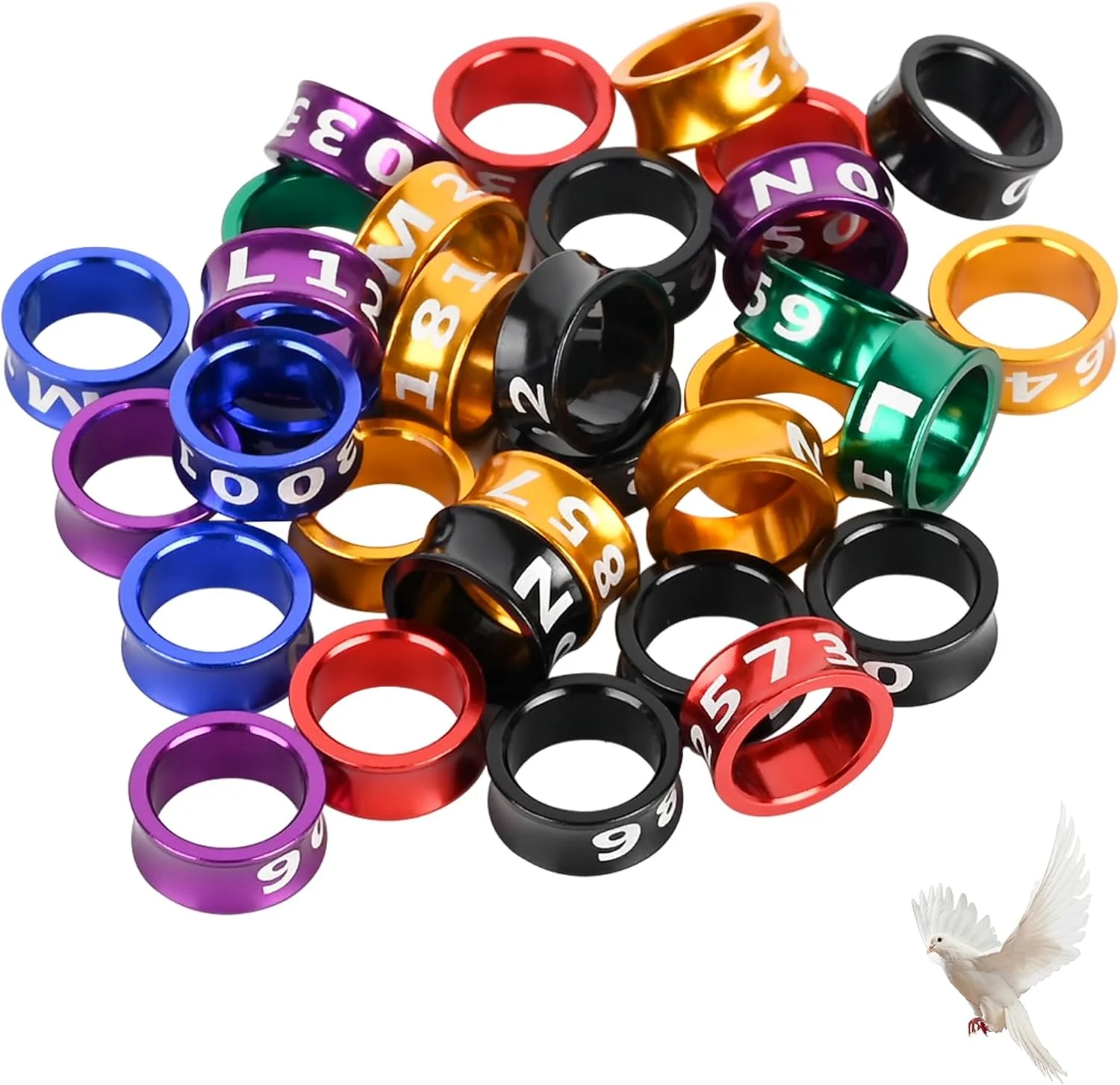 حلقه پای پرنده STPCTOU، حلقه پرنده، حلقه پای پرنده، حلقه پای آلومینیومی چند رنگ برای کبوتر، حلقه شناسایی برای آموزش کبوتر، مناسب برای پرندگان هیبیسکوس، طوطی، گل صد تومانی، کبوتر، رنگ های ترکیبی 50 عدد در هر بسته حلقه پای پرنده STPCTOU، حلقه پرنده، حلقه پای پرنده، حلقه پای آلومینیومی چند رنگ برای کبوتر، حلقه شناسایی برای آموزش کبوتر، مناسب برای پرندگان هیبیسکوس، طوطی، گل صد تومانی، کبوتر، رنگ های ترکیبی 50 عدد در هر بسته