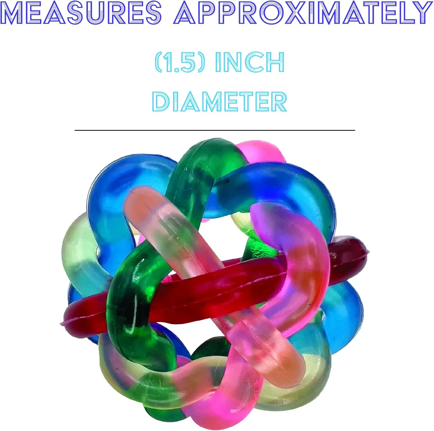 توپ های کوچک دندانه دار 2147 بسته 4 عددی اسباب بازی پرندگان ماندارین توسط M&M - اسباب بازی های کلاسیک رنگارنگ لاستیکی برای پای پرندگان، قابل گرفتن، آسان برای پر کردن و آویزان کردن، عالی برای همه نژادهای پرندگان کوچک