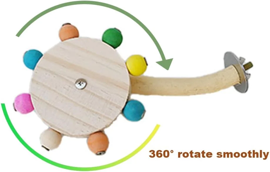 اسباب بازی چرخشی پرنده - اسباب بازی چوبی چرخشی پرنده، میله نشیمن و استند ژیمناستیک پرندگان، اسباب بازی های سرگرم کننده قفس، لوازم جانبی قفس چوبی برای کانور، پاراکیت، باجی، عروس هلندی (S)