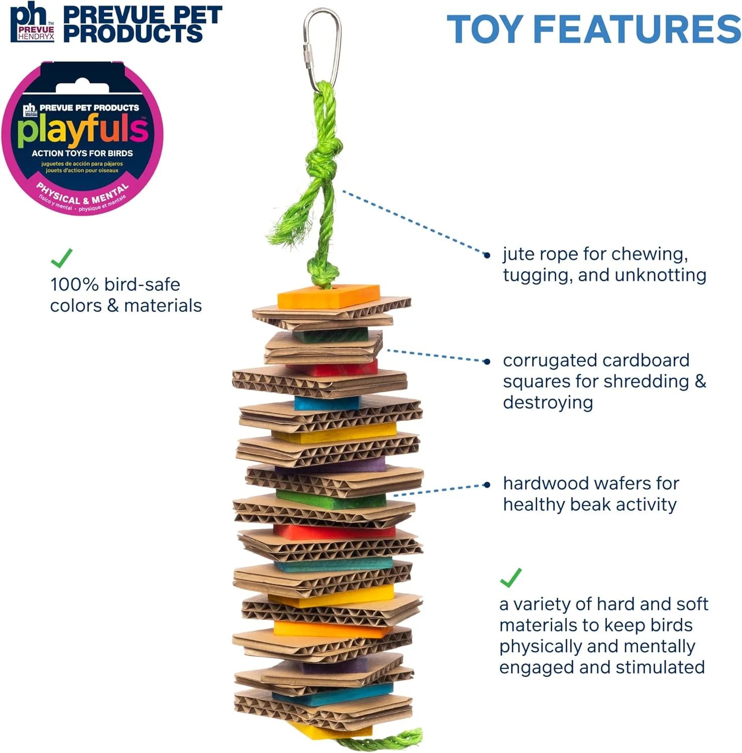 اسباب بازی خرد کردنی پرندگان Prevue Pet Products - Playfuls مدل 60247