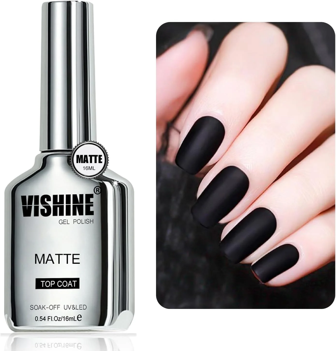 لاک ژل نیمه دائمی ویشاین، 3 عدد 16 میلی لیتر شامل ژل بیس، تاپ کت بدون نیاز به تمیز کردن و تاپ کت مات، براق، بادوام و قابل خیساندن برای ناخن