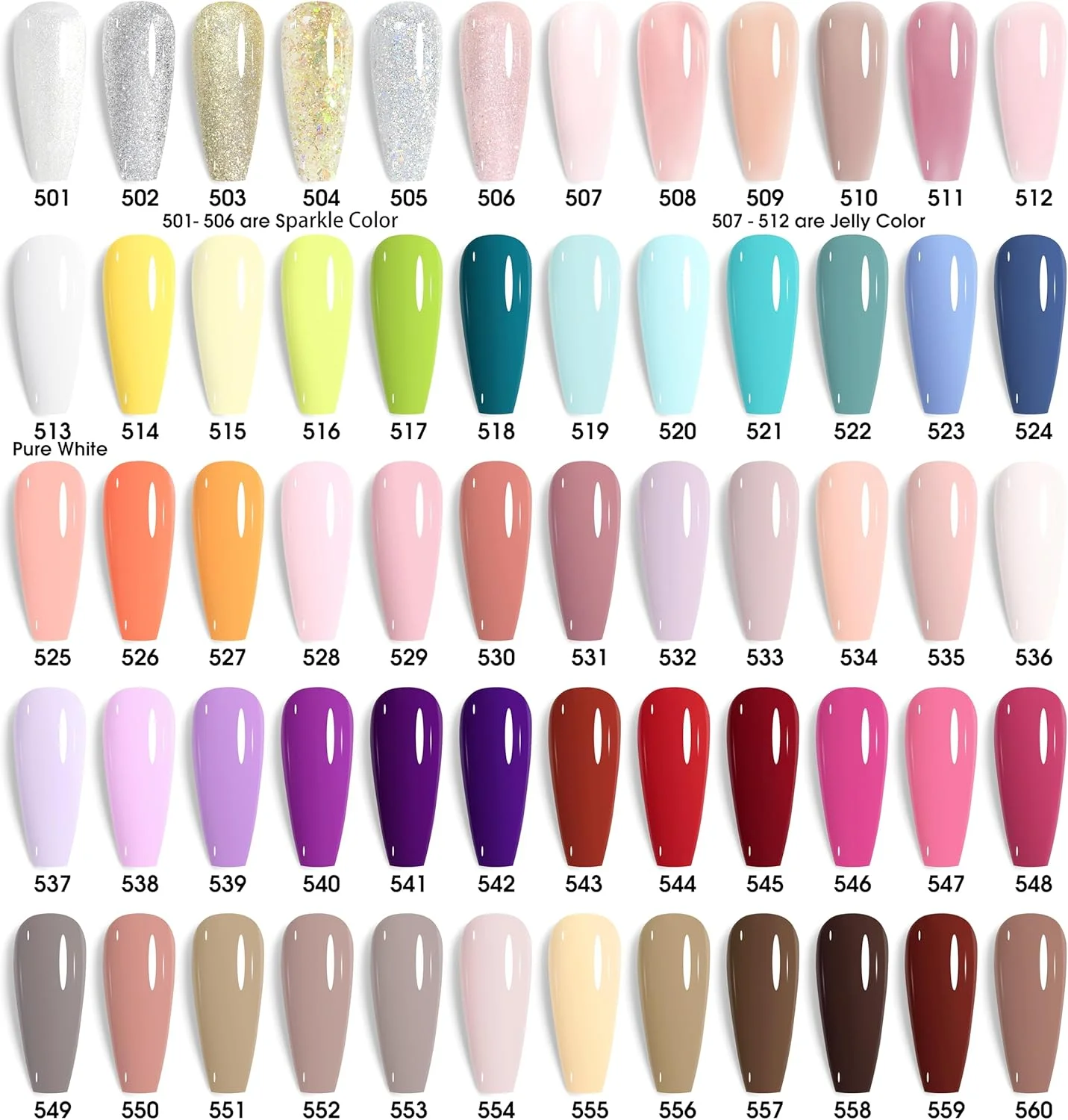 ست لاک ژل 65 عددی VENALISA VIP5، شامل 60 رنگ لاک ژل اکلیلی، ژله ای، سفید، صورتی ملایم، قرمز، سبز، قهوه ای به همراه بیس کت، تاپ کت، مناسب برای مانیکور ناخن در سالن و منزل