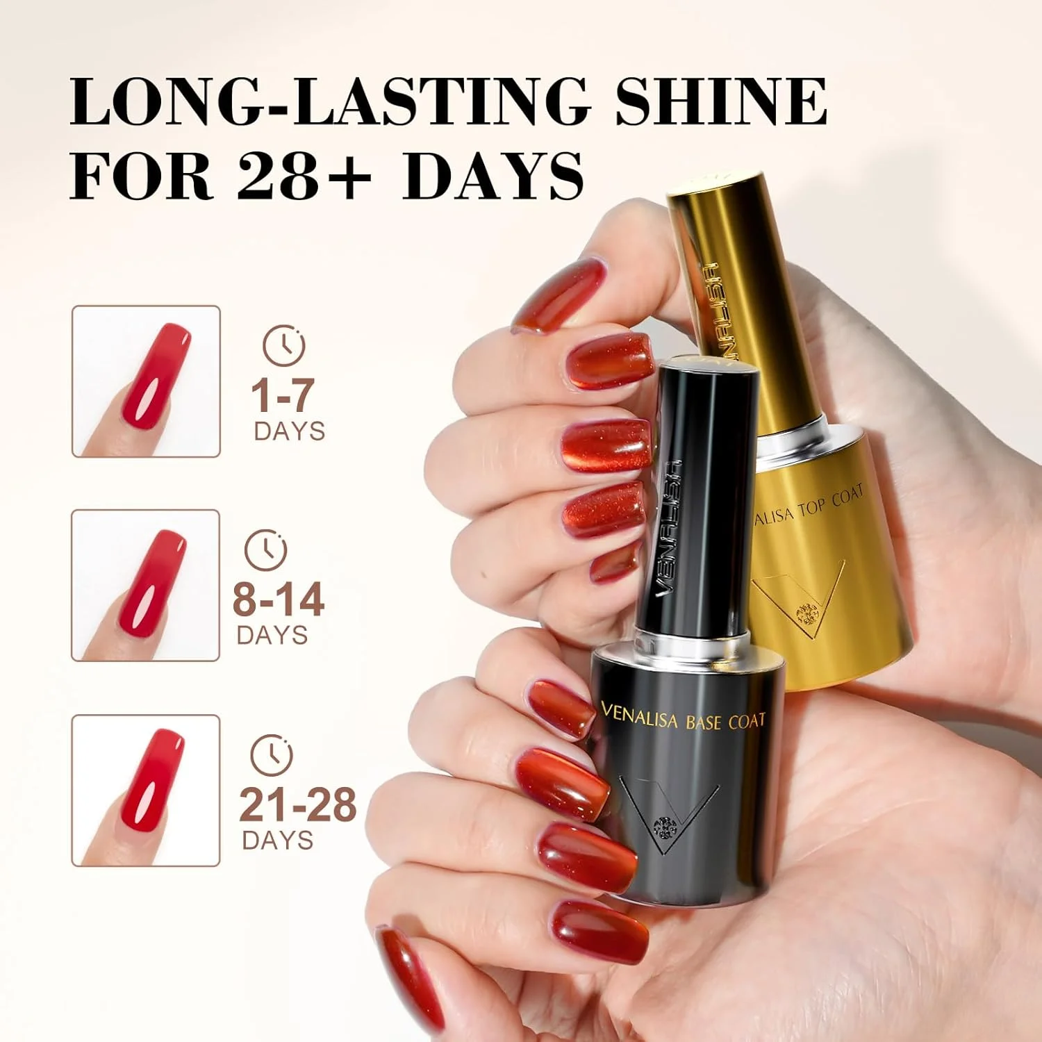 ست لاک پایه و تاپ کت ژل بدون نیاز به پاک کردن VENALISA، 2 عدد 10 میلی لیتر برای لاک ژل، روکش براق و ماندگاری طولانی، مناسب برای مانیکور سالنی در خانه، مناسب برای دختران و زنان ست لاک پایه و تاپ کت ژل بدون نیاز به پاک کردن VENALISA، 2 عدد 10 میلی لیتر برای لاک ژل، روکش براق و ماندگاری طولانی، مناسب برای مانیکور سالنی در خانه، مناسب برای دختران و زنان