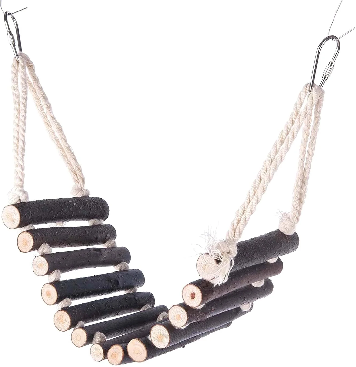 پل نردبانی چوبی پرنده Pepisky، نردبان طنابی طبیعی، اسباب بازی پرنده، نردبان طوطی 13 پله ای، پل تاب دار 19.7 اینچی، لوازم جانبی قفس پرنده، اسباب بازی آموزشی قفس پرنده