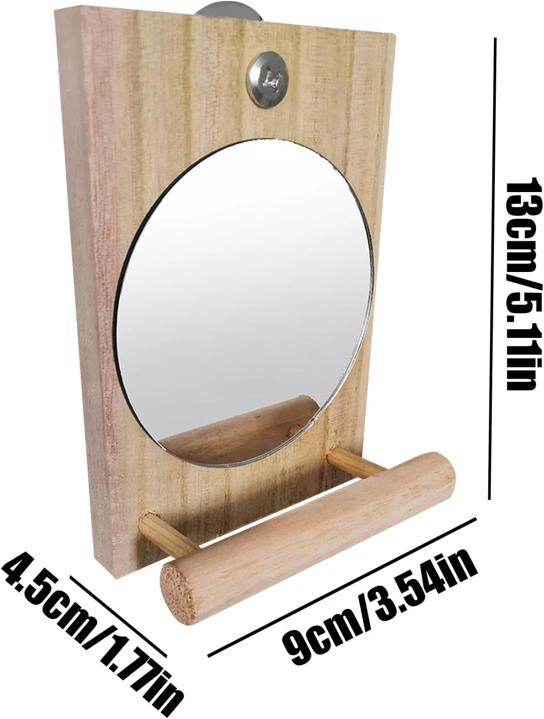 آینه حیوانات خانگی - اسباب بازی چوبی نشیمنگاه، لوازم جانبی سرگرم کننده جویدنی برای طوطی ها، قناری ها، فنچ ها، مرغ عشق، ماکائو، چوب طبیعی سبک وزن، سرگرمی قفس برای پرندگان، محکم