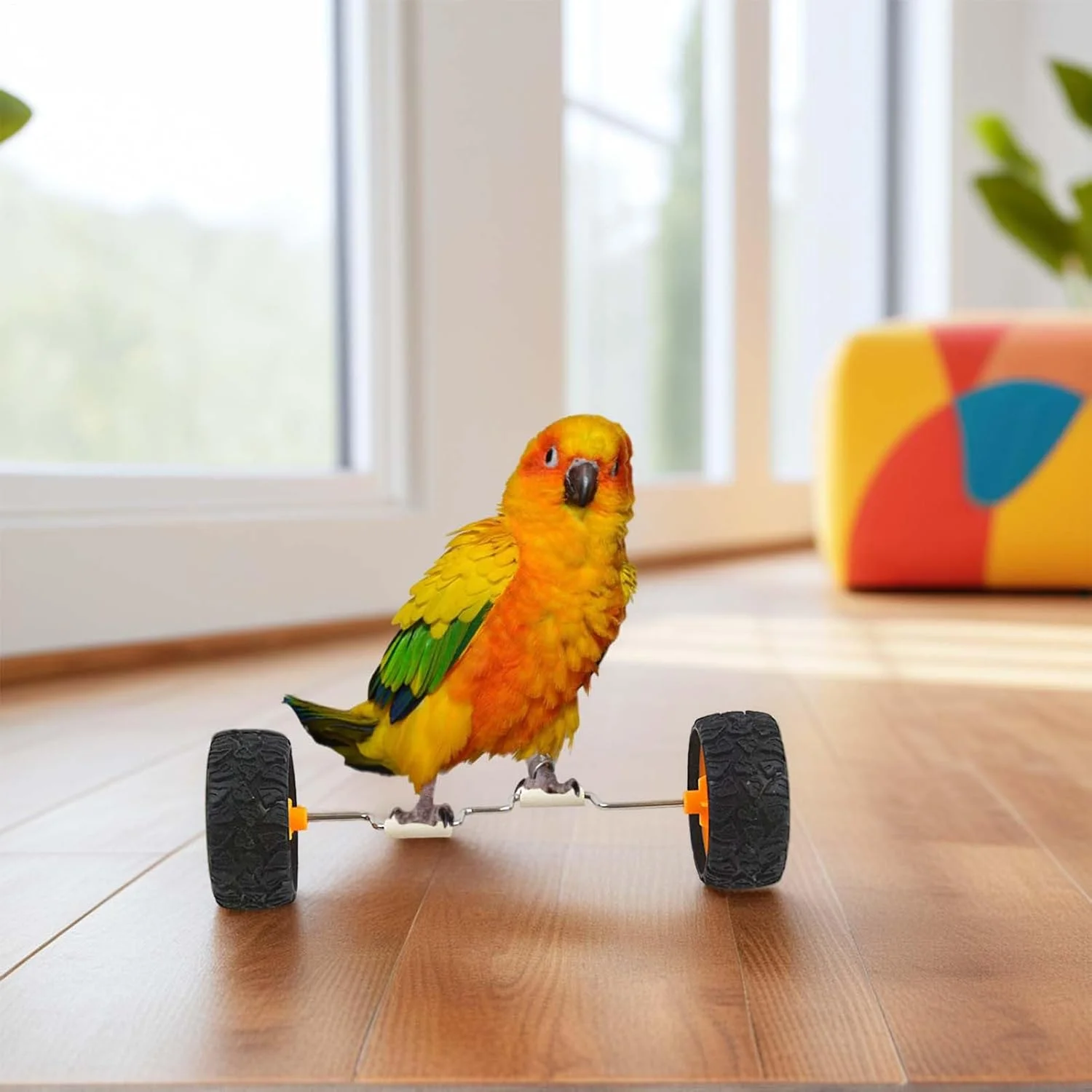 دوچرخه تعادلی طوطی | اسباب بازی آموزشی قفس پرنده تعاملی - وسیله نقلیه تعادلی سرگرم کننده برای افزایش هوش کاکتیل ها مناسب برای نمایش خانگی، فروشگاه حیوانات خانگی، روی میز، شیشه و چوب
