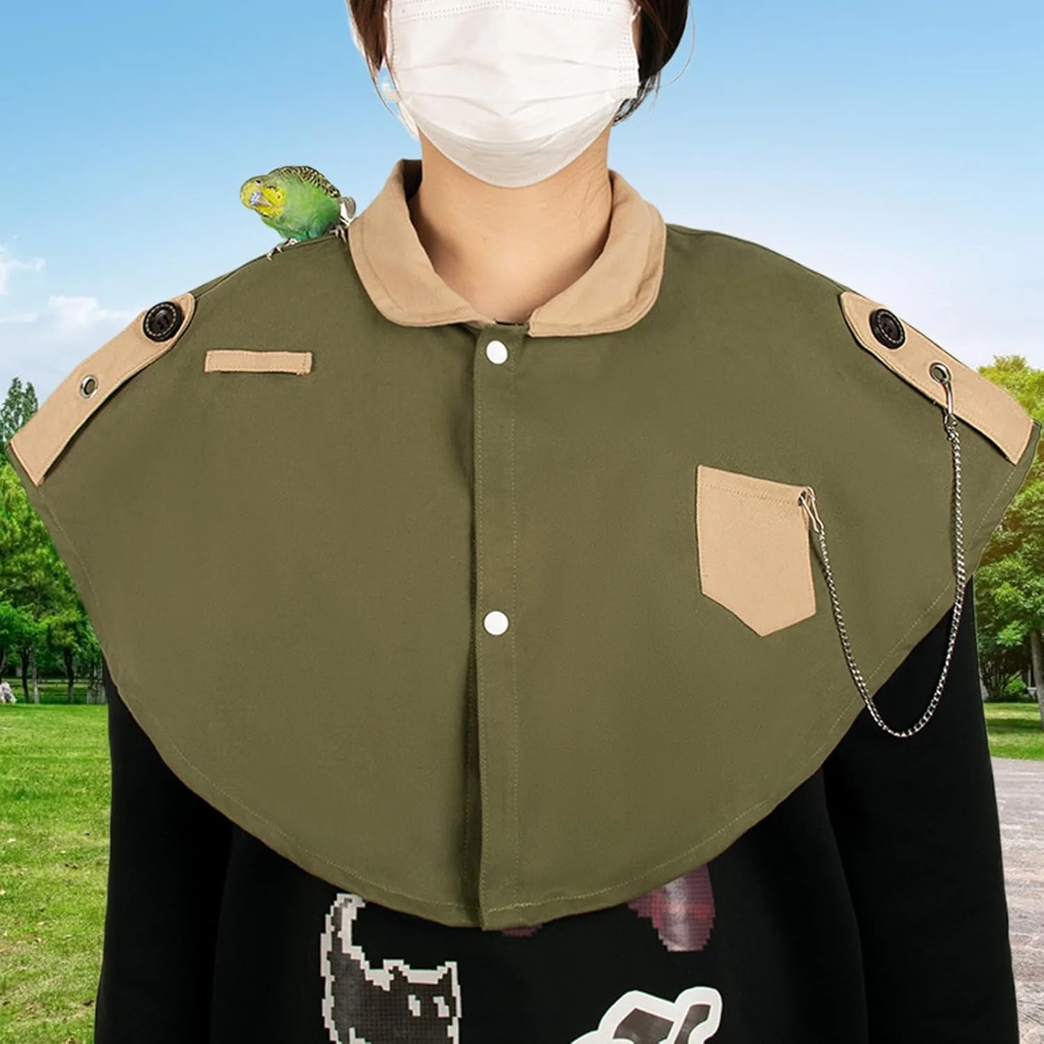 محافظ شانه ضد خش طوطی | شال محافظ برای پرنده - شال ضد گاز گرفتگی با جیب برای فنچ ها، مرغ عشق ها، خاکستری های آفریقایی، ماکائو ها، کانور ها، تغذیه و عکاسی