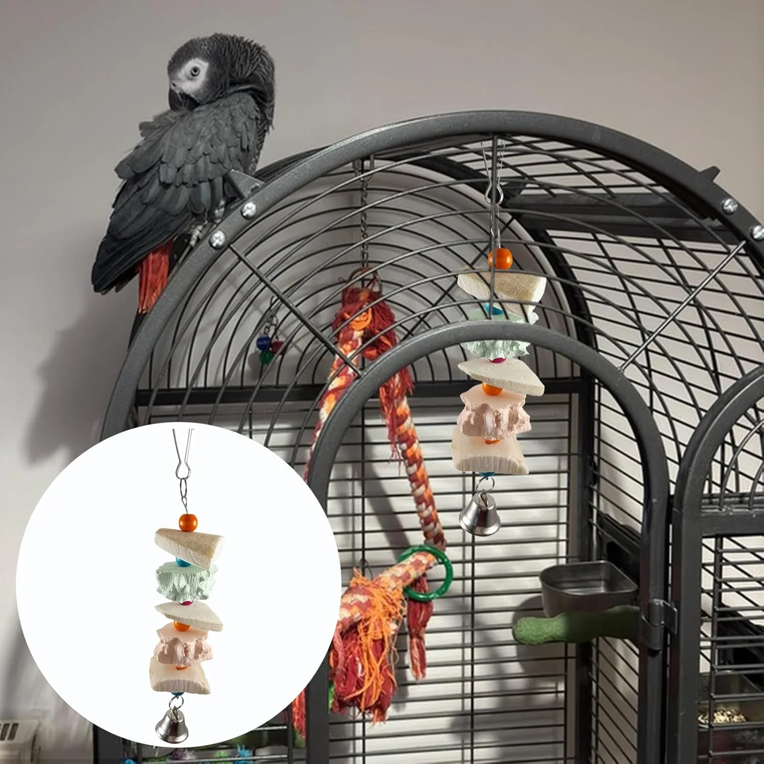 اسباب بازی های طوطی، اسباب بازی های جویدنی طبیعی سنگ زنی پرندگان | لوازم بهداشتی حیوانات خانگی برای بالکن های داخلی و خارجی، باغ، حیاط، زمین بازی، حیاط خلوت، مرغ، کانور، عروس هلندی