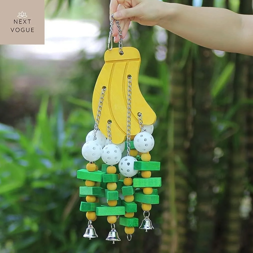 اسباب بازی پرندگان - اسباب بازی های جویدنی طوطی با چوب طبیعی، مناسب برای ماکائو، کاکادو، خاکستری آفریقایی، مرغ عشق و غیره