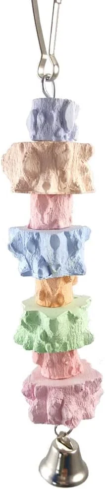 اسباب بازی های جویدنی آویزان طوطی، سنگ کلسیم آسیاب کننده نوک طوطی رنگارنگ با زنگوله، سنگ اصلاح کننده نوک طوطی، لوازم جانبی قفس پرنده برای عروس هلندی، مرغ عشق، موش صحرایی، همستر، خرگوش