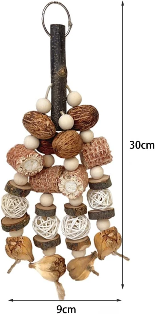 اسباب بازی طوطی برای پرندگان بزرگ، اسباب بازی پرنده، اسباب بازی های جویدنی آویز ذرت طبیعی، اسباب بازی های داخلی و خارجی برای مرغ عشق، عروس هلندی، فنچ، ماکائو