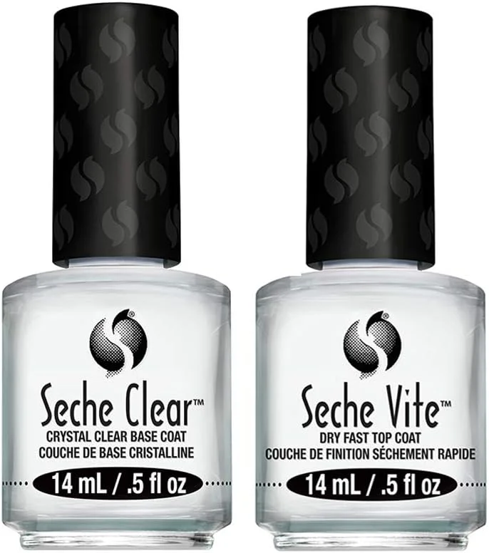 ست پوشش نهایی خشک‌کن سریع Seche Vite و پوشش پایه شفاف Seche Clear