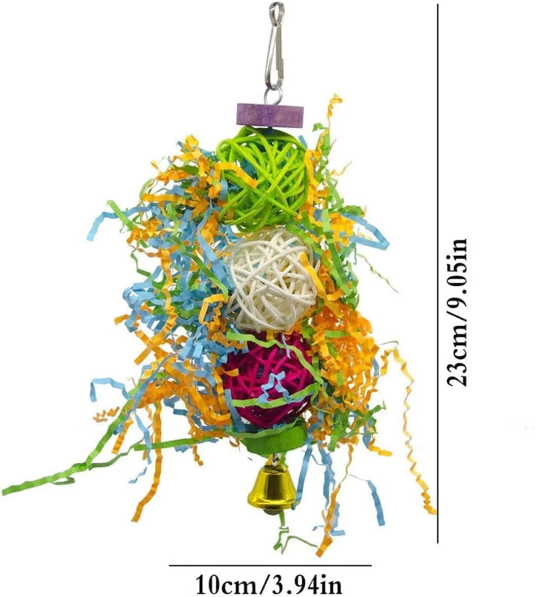 اسباب بازی پرنده MostNow، بسته 3 عددی اسباب بازی های خرد کردنی و جستجوی غذا برای پرندگان، اسباب بازی جویدنی آویز، لوازم جانبی قفس پرنده با کاغذ خرد شده، نشیمنگاه طنابی پرنده برای طوطی برزیلی، عروس هلندی، مرغ عشق، طوطی کوتوله