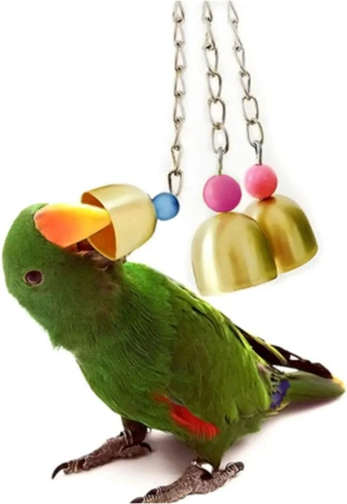 مجموعه 7 عددی اسباب بازی پرندگان Mumoo Bear، شامل تاب، زنگوله و اسباب بازی های جویدنی آویز برای قفس، مناسب برای طوطی های کانور، مرغ عشق، عروس هلندی، ماکائو، فنچ، مینا، باجریگار و سایر پرندگان دوست داشتنی