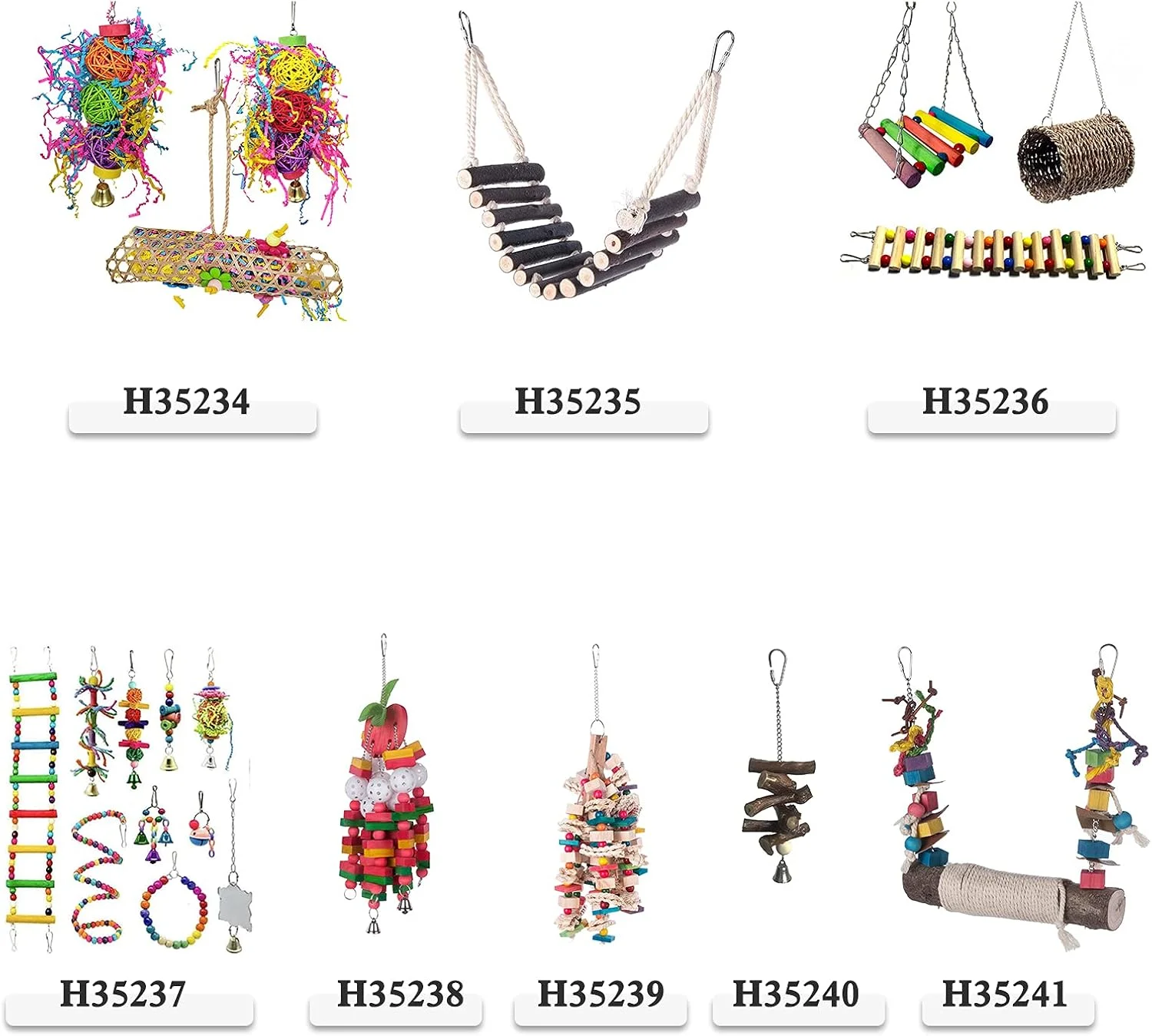 تاب بازی پرندگان موریلیان، اسباب بازی جویدنی طوطی، اسباب بازی آویزان قفس پرنده برای آموزش، لوازم جانبی برای پرندگان بزرگ و متوسط