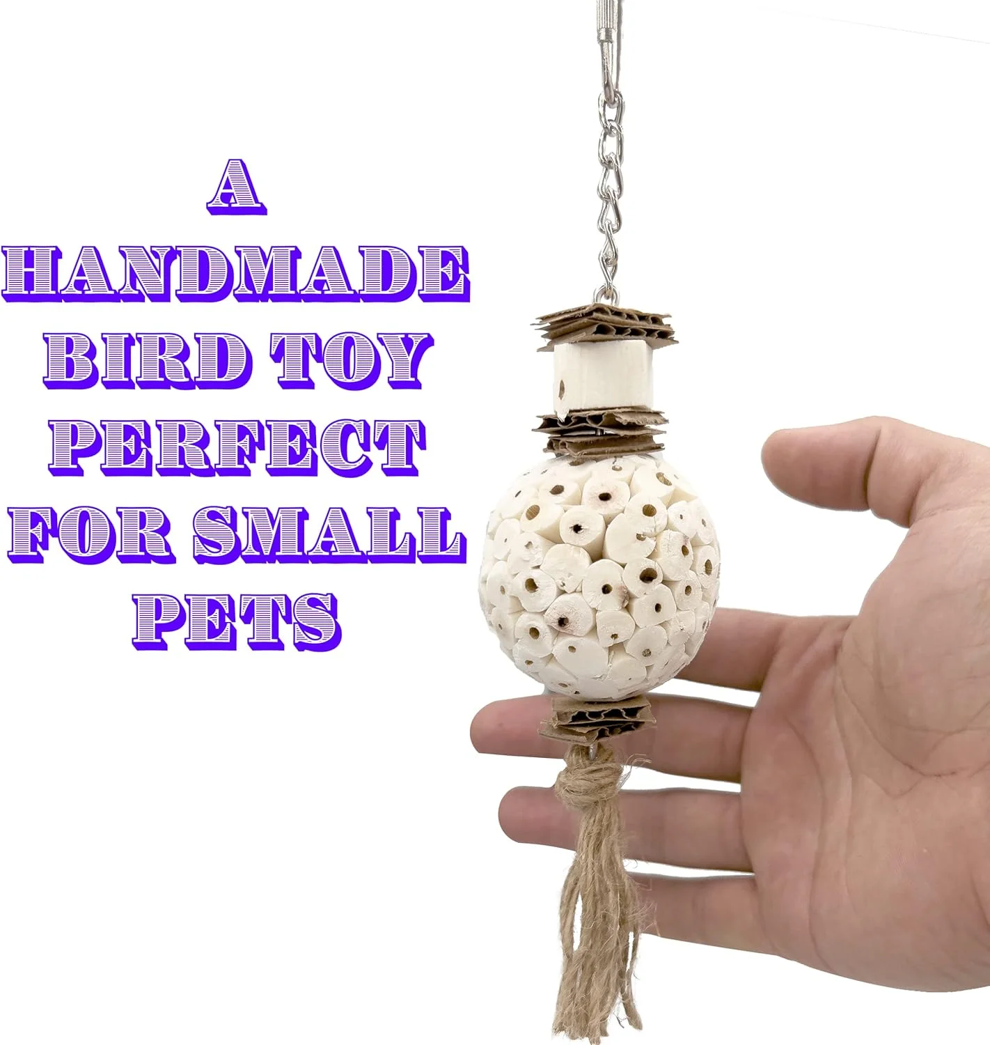 اسباب بازی پرنده ماندارین 5114 Small Sola Muncher از M&M - طبیعی، قابل خرد شدن، دست ساز، ساخته شده برای حیوانات خانگی کوچک، گرفتن آسان، لذت بخش برای نوک