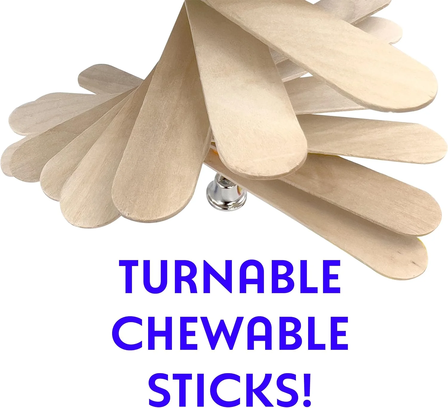 اسباب بازی پرنده ماندارین مدل 1113 M&M - جویدنی چوب طبیعی، اسباب بازی دست ساز چوبی برای قفس پرنده، چوب های چرخان، مهره های پلاستیکی رنگارنگ، طراحی شکستنی، سرگرمی عالی برای پرندگان خانگی سایز متوسط