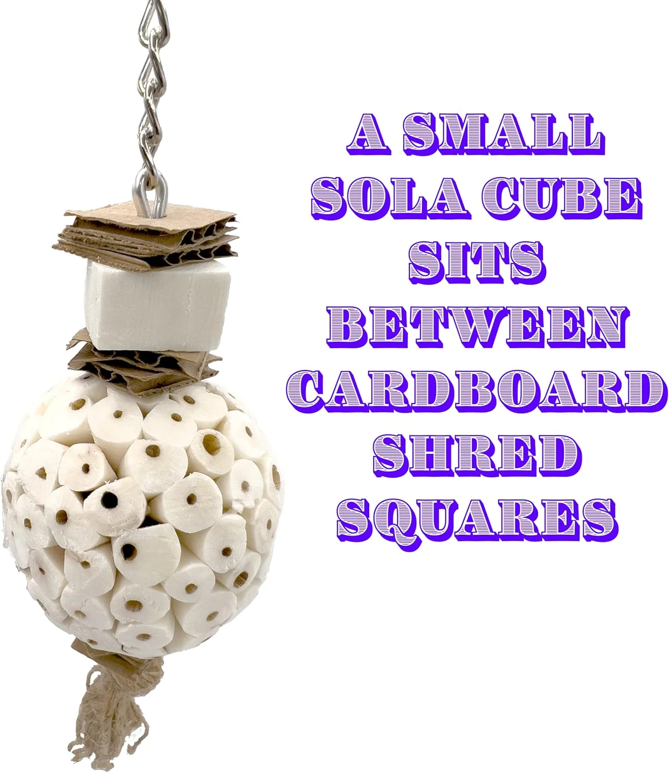 اسباب بازی پرنده ماندارین 5114 Small Sola Muncher از M&M - طبیعی، قابل خرد شدن، دست ساز، ساخته شده برای حیوانات خانگی کوچک، گرفتن آسان، لذت بخش برای نوک