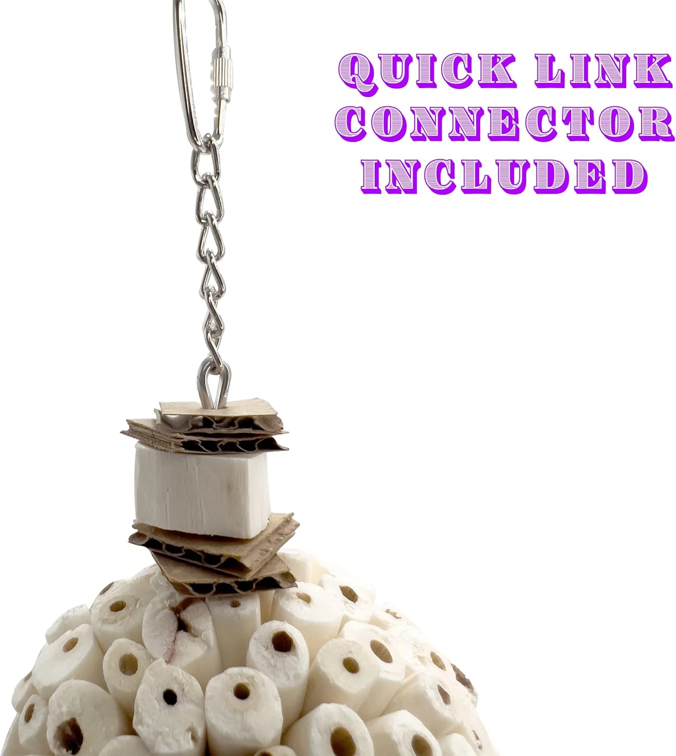 اسباب بازی پرنده ماندارین 5116 Sola Muncher بزرگ M&M - دست ساز، قابل خرد کردن، جویدنی، گرفتنی، آویز قفس