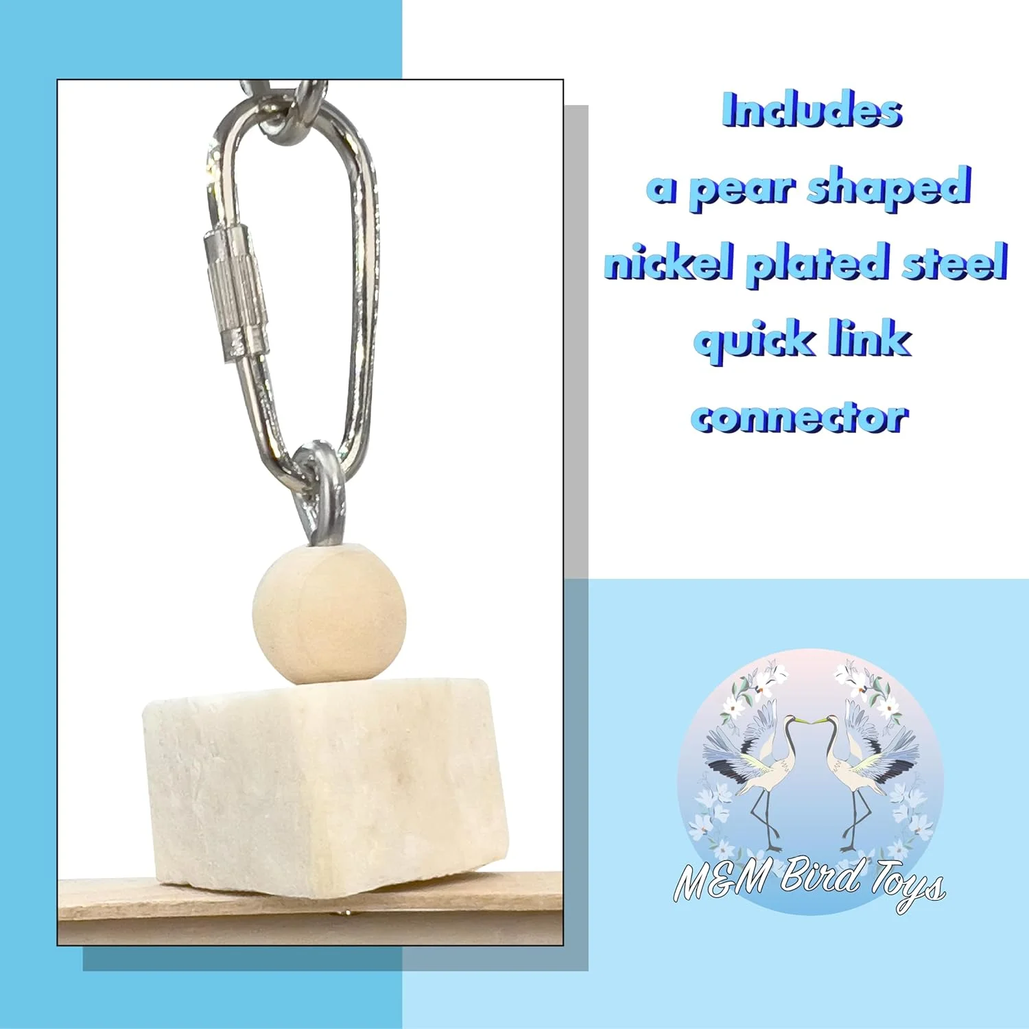 اسباب بازی پرنده ماندارین مدل 1116 Natural Sola Stick Stack از M&M - اسباب بازی آویز دست ساز با قابلیت جویدن آسان