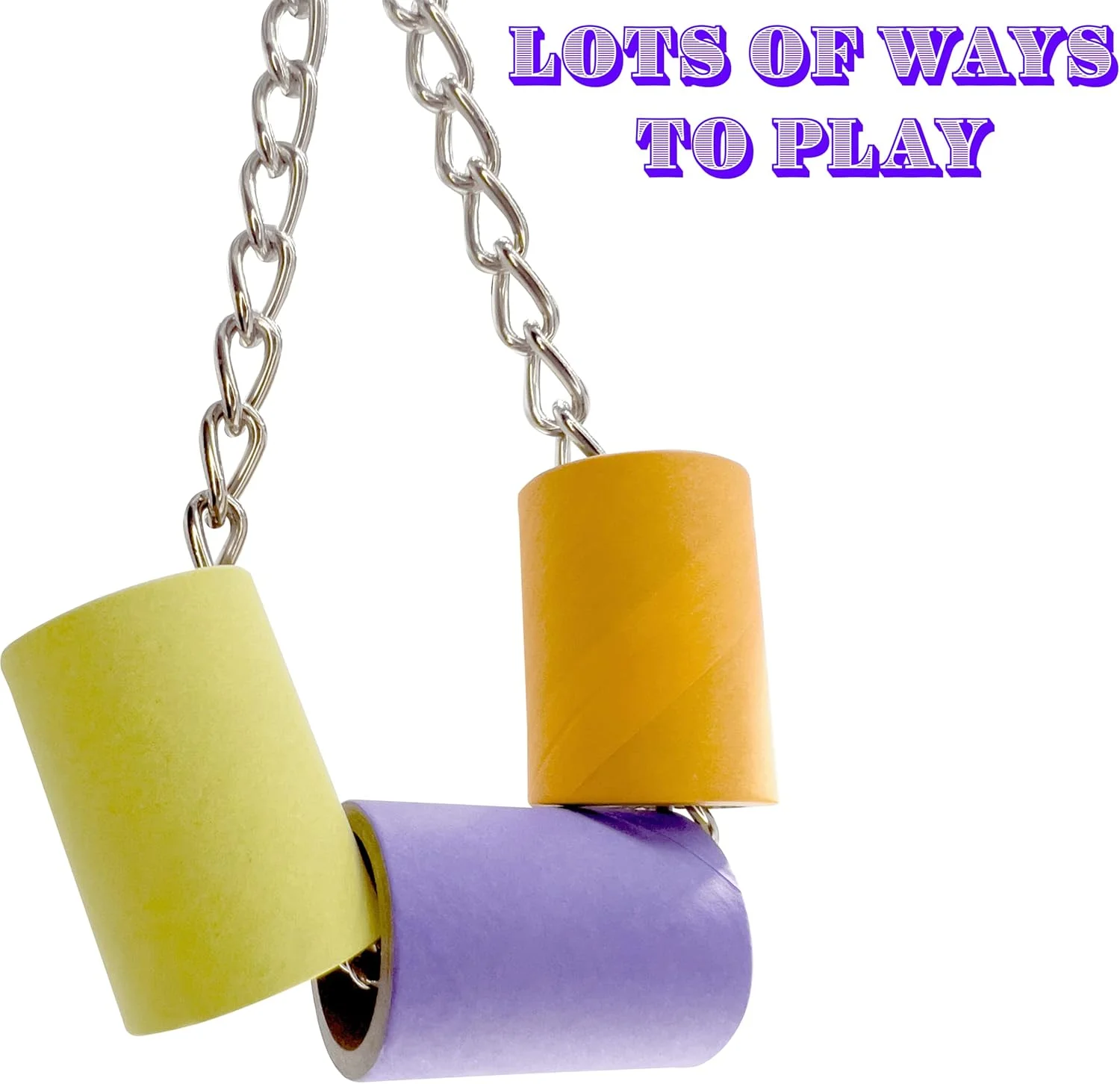 اسباب بازی های پرنده ماندارین توسط M&M 8009 PK10، مینی دونات های لوله ای 1.5 اینچی - اسباب بازی سبک وزن، رنگارنگ، جویدنی و مقوایی فشرده، خرد کردن آسان، عالی برای پرندگان خانگی کوچک تا متوسط