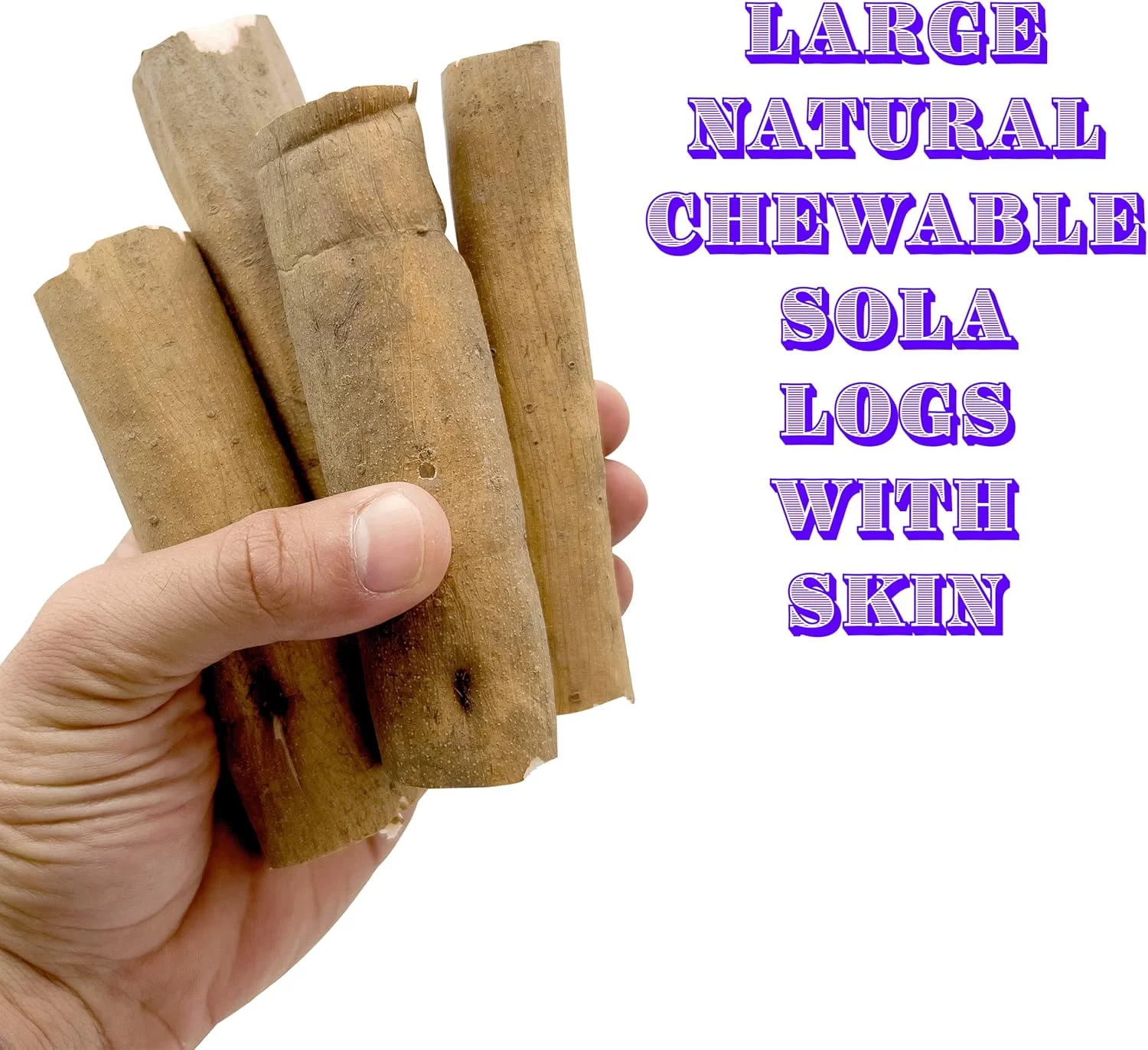 M&M 5514 Pk4 Bark Sola Logs - اسباب بازی های چوبی سبک وزن و جویدنی برای پای پرندگان، جویدن آسان، کاربردهای متنوع، قابلیت خرد شدن، سرگرمی جستجوگری، عالی برای حیوانات خانگی کوچک و متوسط